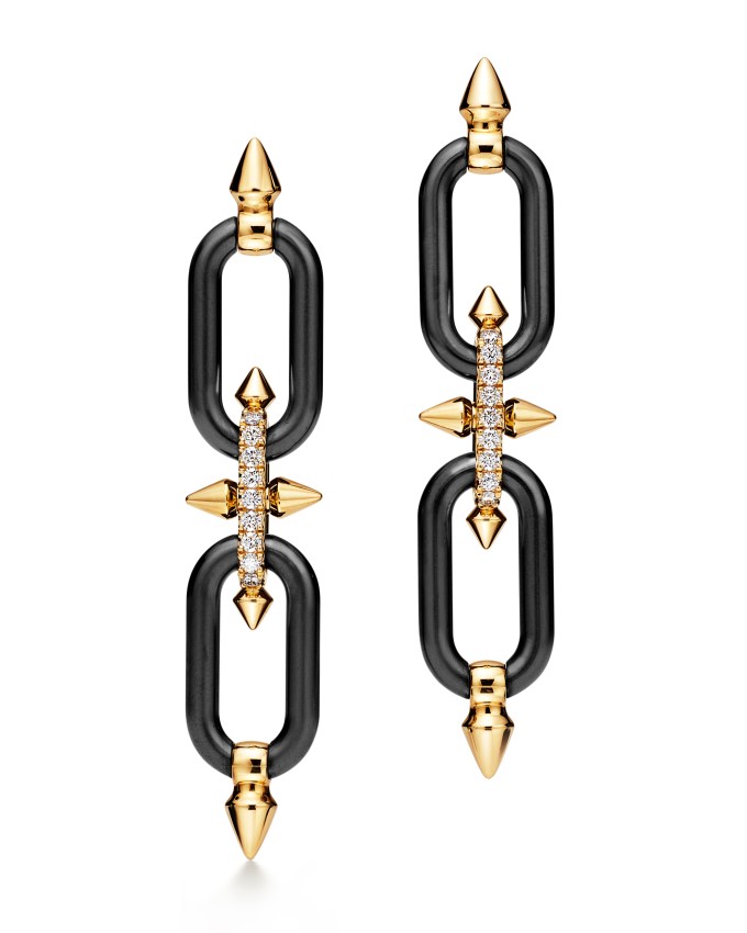 Titanium jewelry Tiffany Titan by Pharrell Williams
Earrings in Titanium, Gold, and Diamonds