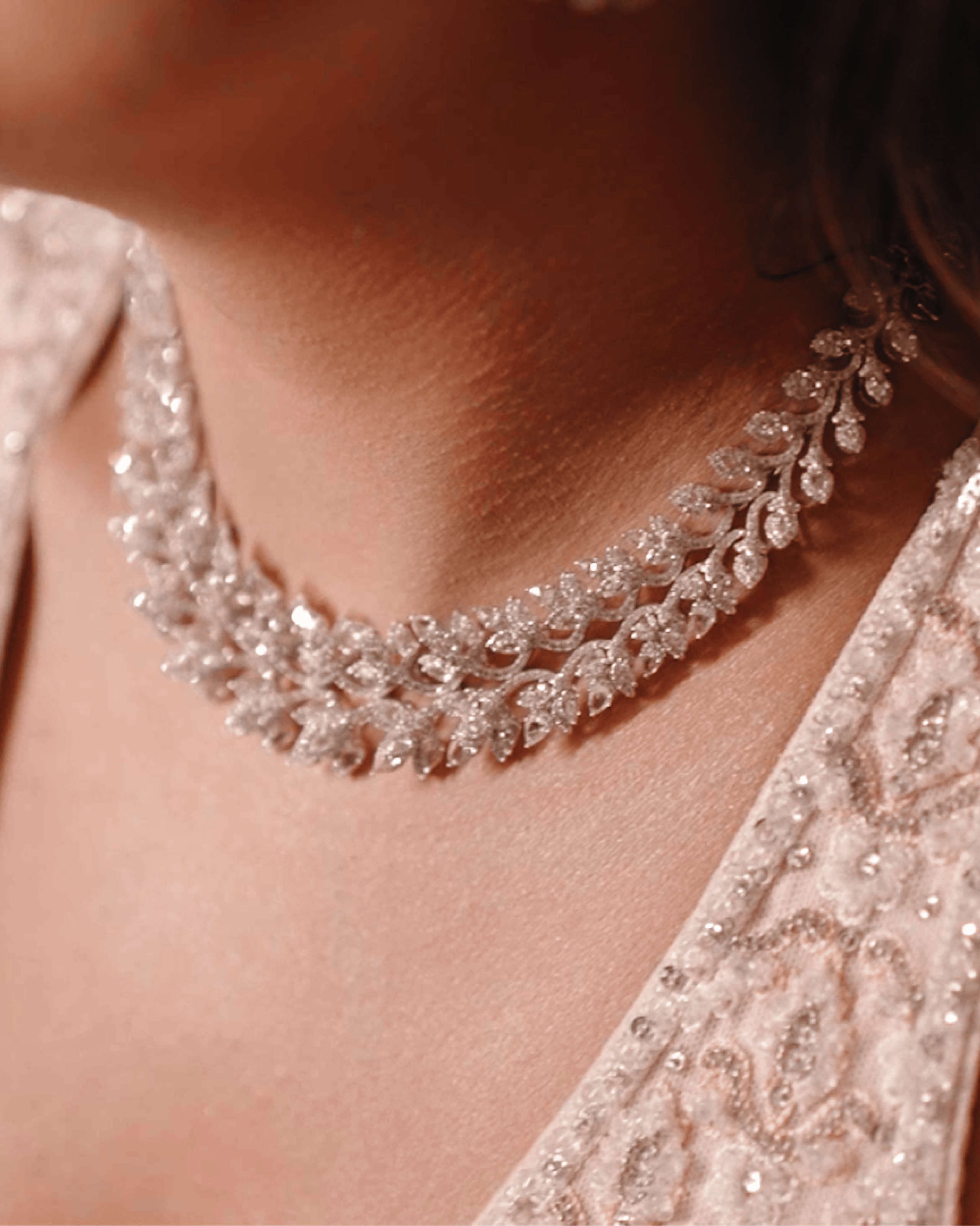 Her Time To Shine: Getting Ready with Julia Chafé 4 Julia Chafé wearing diamond choker from anmol jewellers