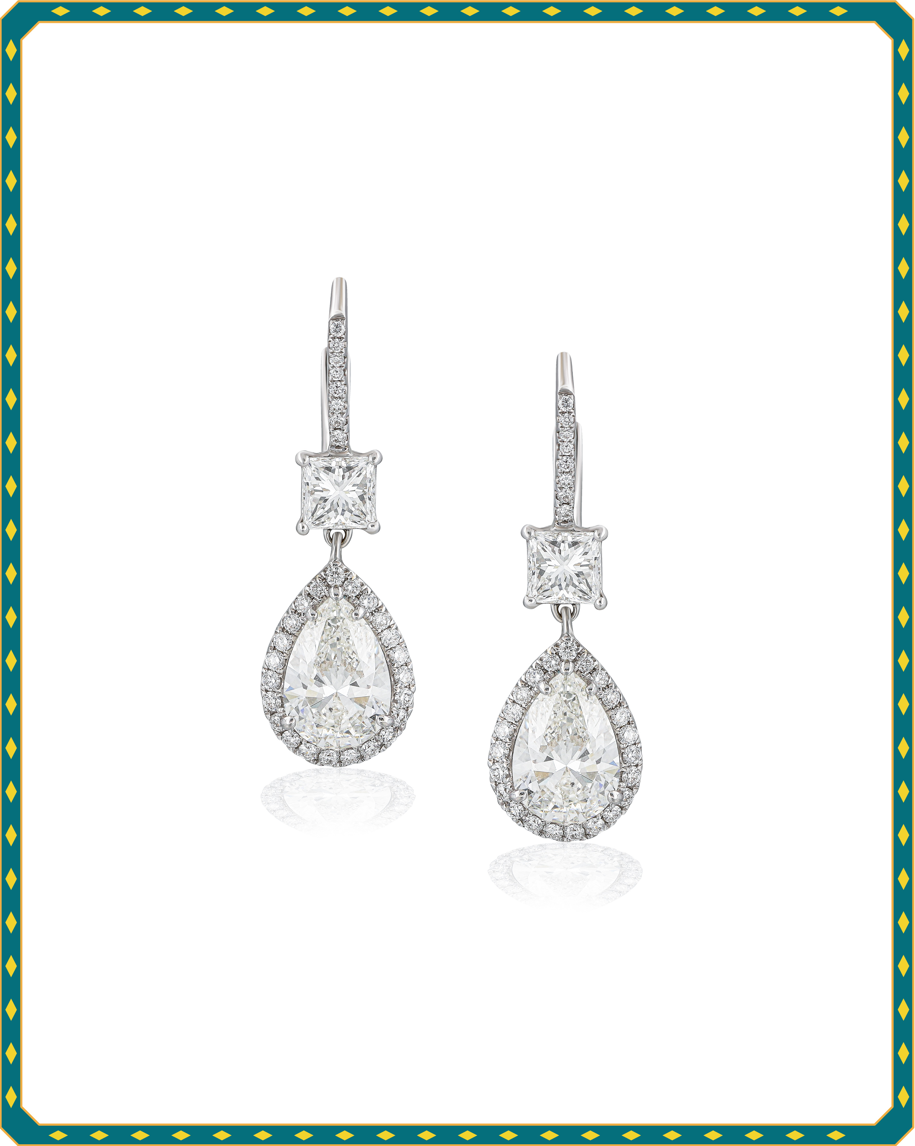 Fancy Cut Solitaire drop earrings by Al Anwaar