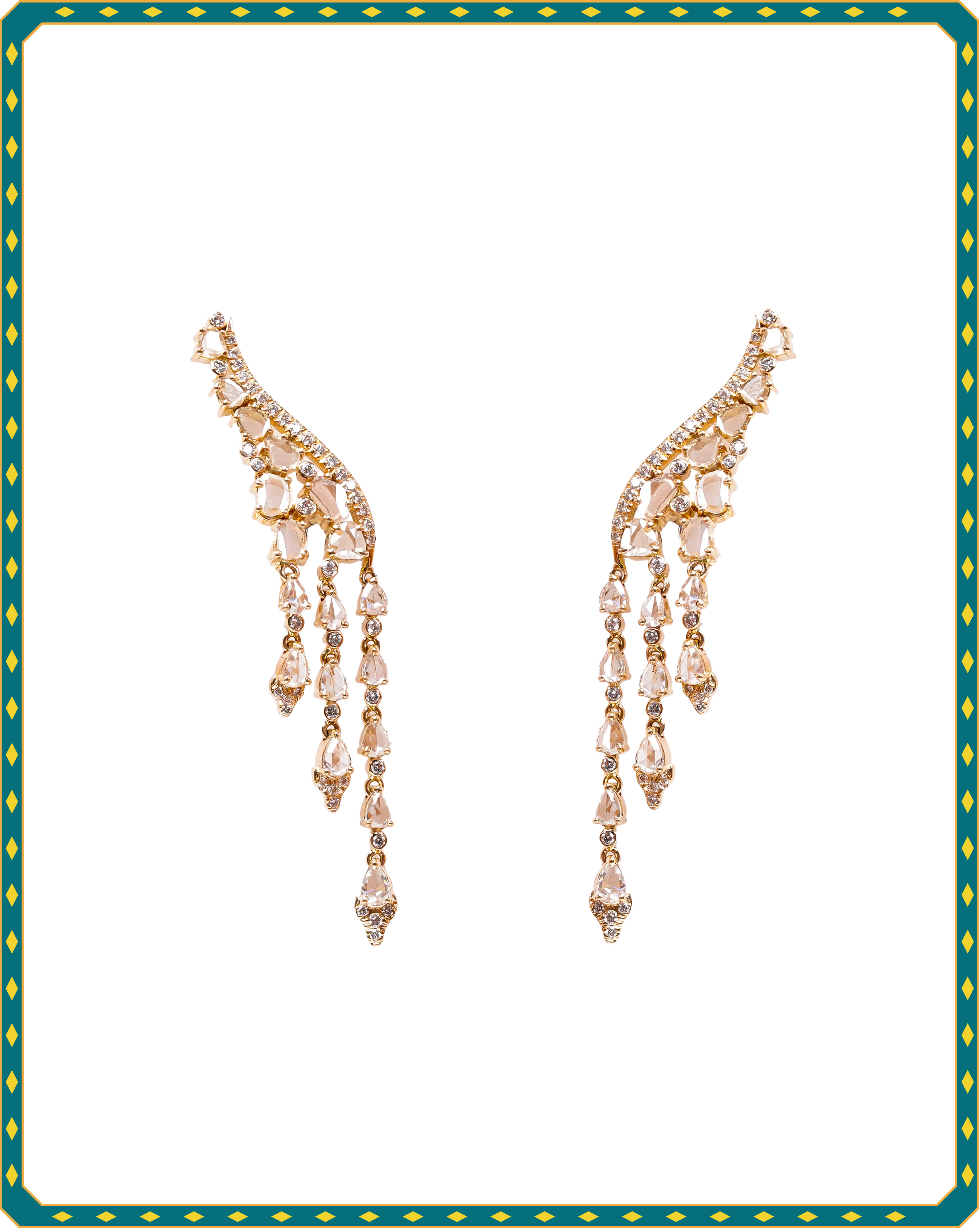 Stunning diamond drop earrings by Tallin