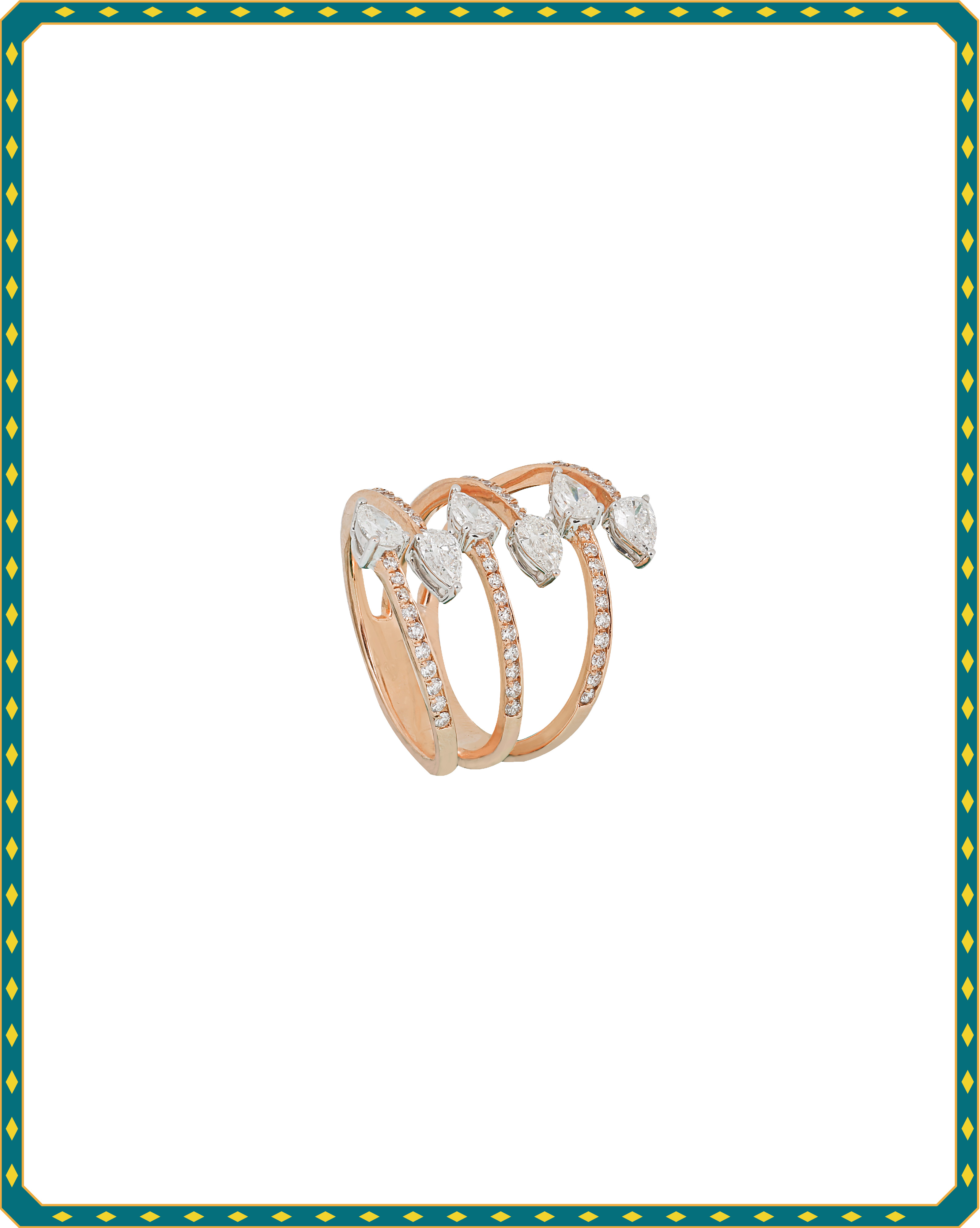 A pear shaped diamond ring by Manohar Lal Jewellers