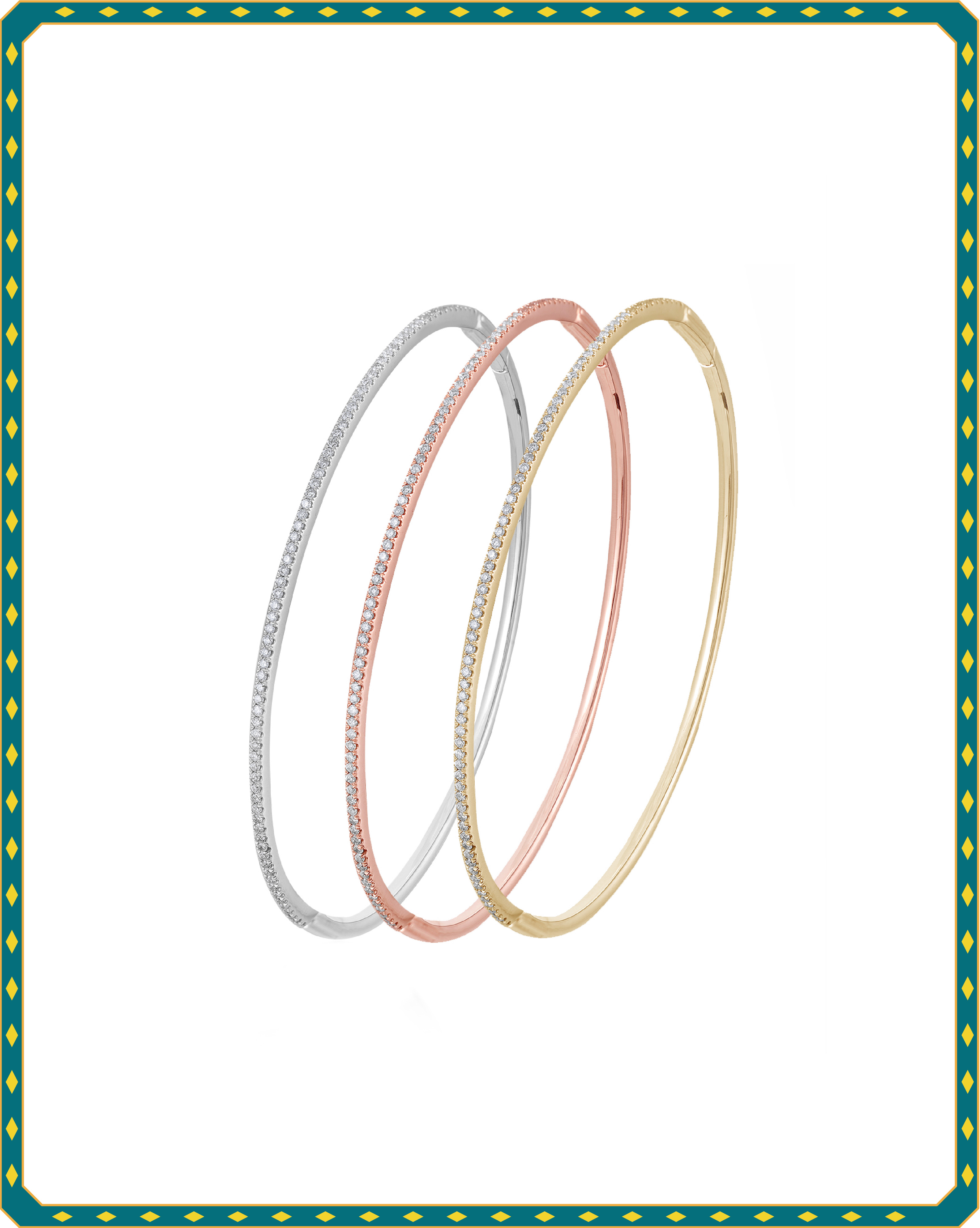 H. Ajoomal Fine Jewellery stackable natural diamond bangles for that statement look