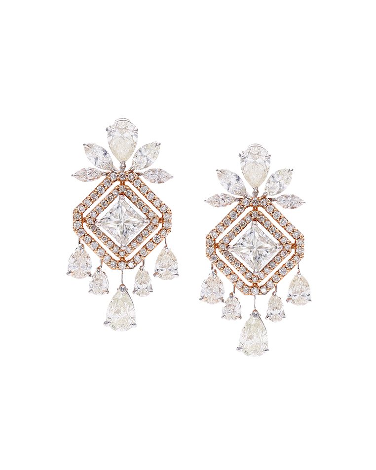 Pear drop earrings by Khanna Jewellers