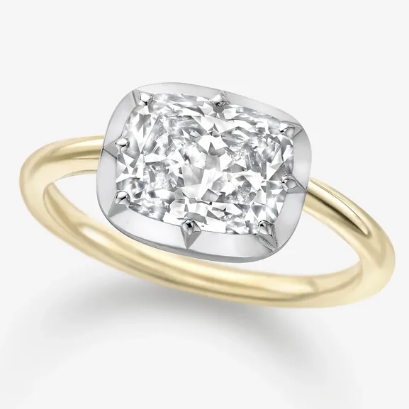 Jessica McCormack 2.01ct East-West Cushion Diamond Button Back Ring, Price Upon Request, jessicamccormack.com