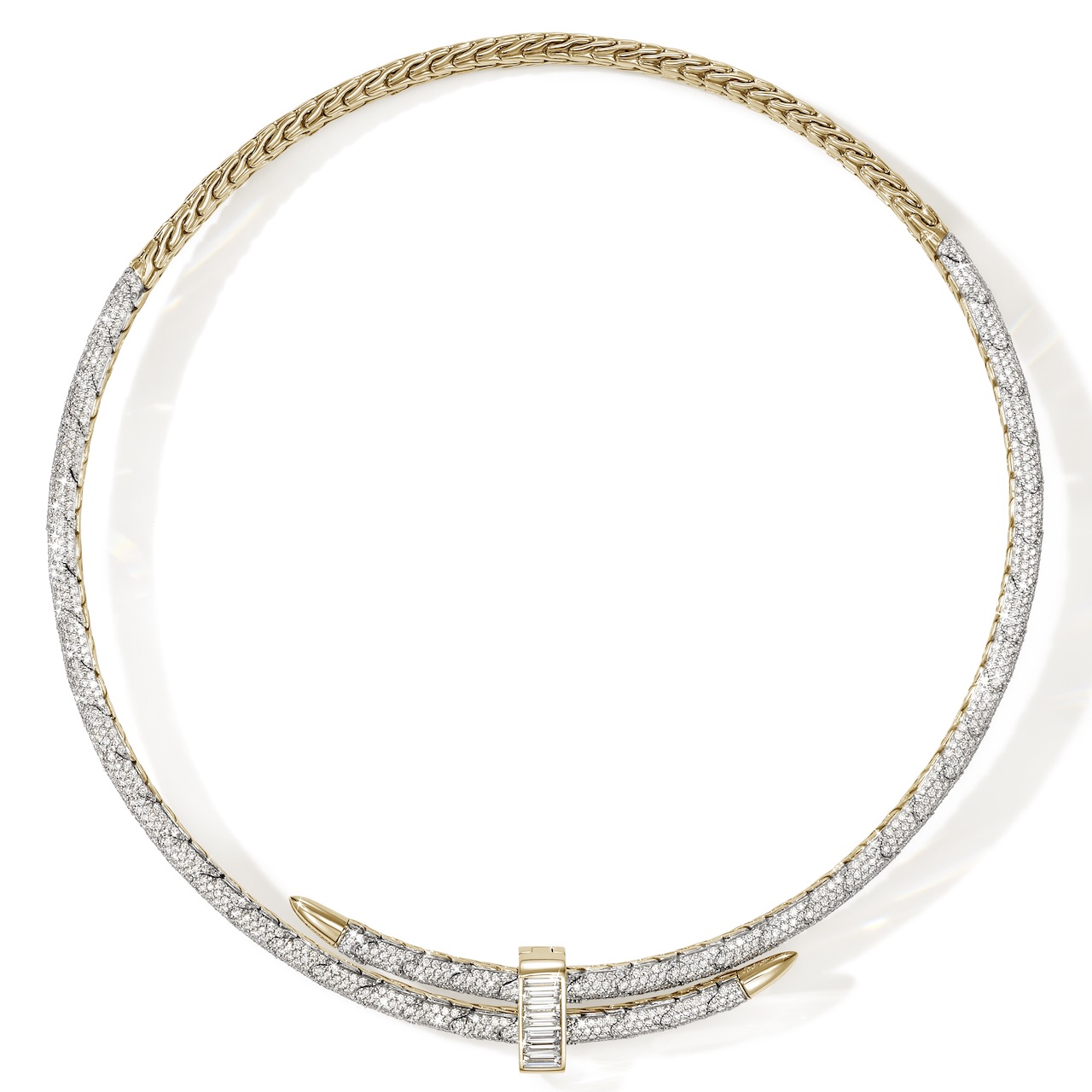 John Hardy On 50 Years Of Sustainability & Going Big on Diamonds 4 John Hardy Spear 18K Gold Necklace with White Diamonds