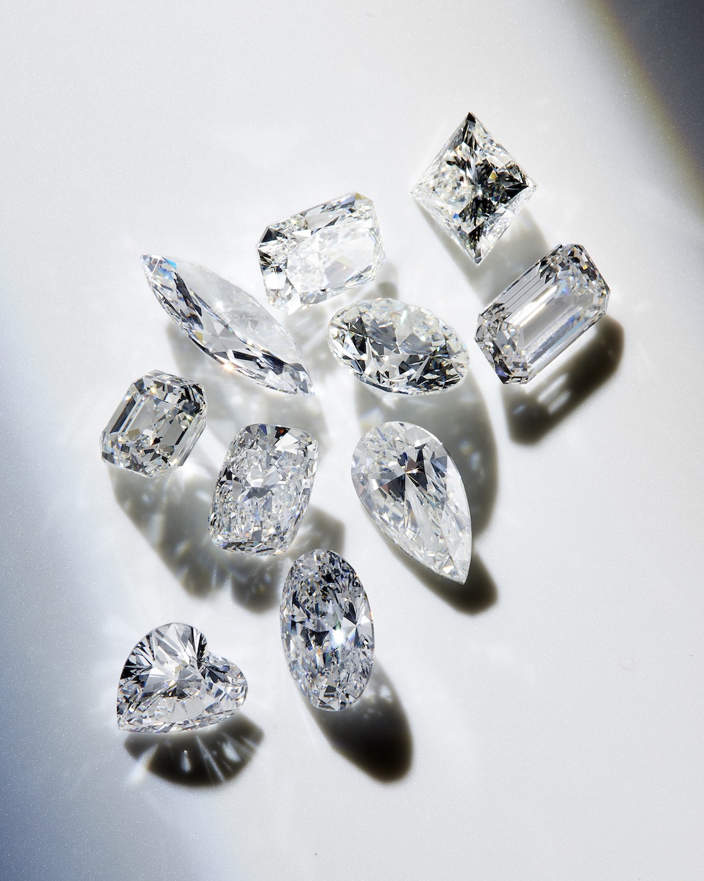 Various diamond cuts natural diamond