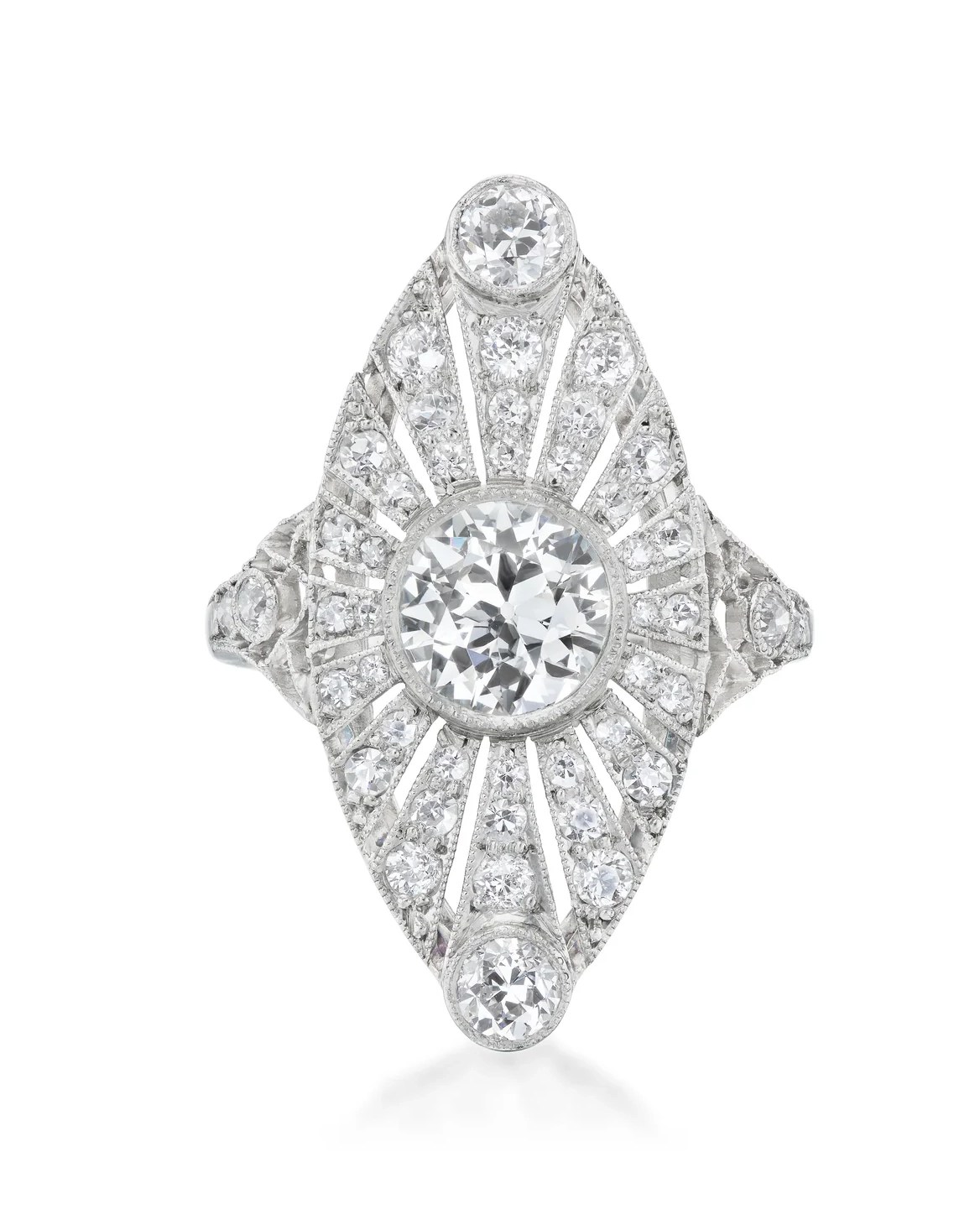 13 of the Biggest Diamond Engagement Ring Trends Through the Decades 7 art deco engagement rings: diamond engagement ring trends: