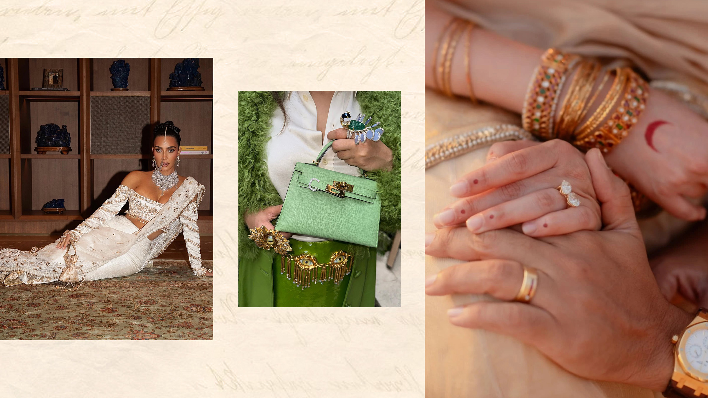 Kim Kardashian, Aditi Rao Hydari, and Ashna Mehta wearing natural diamonds