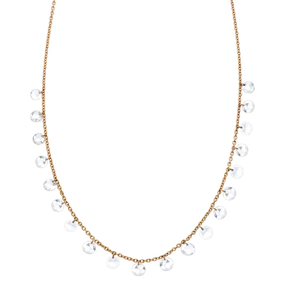 rose cut diamonds: diamond necklace