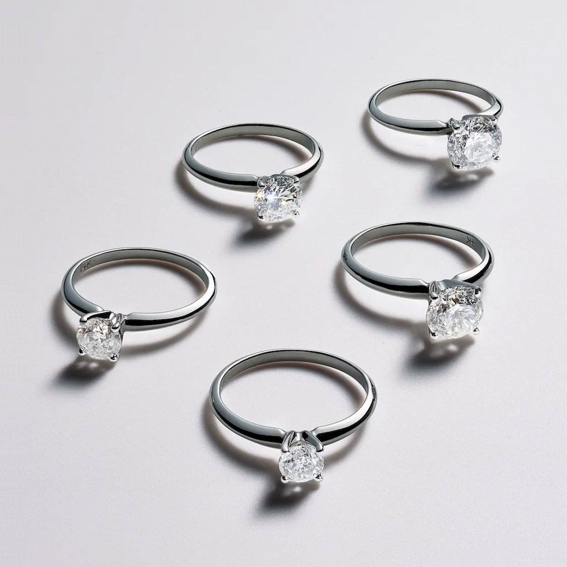 Diamond carat weights in diamond rings