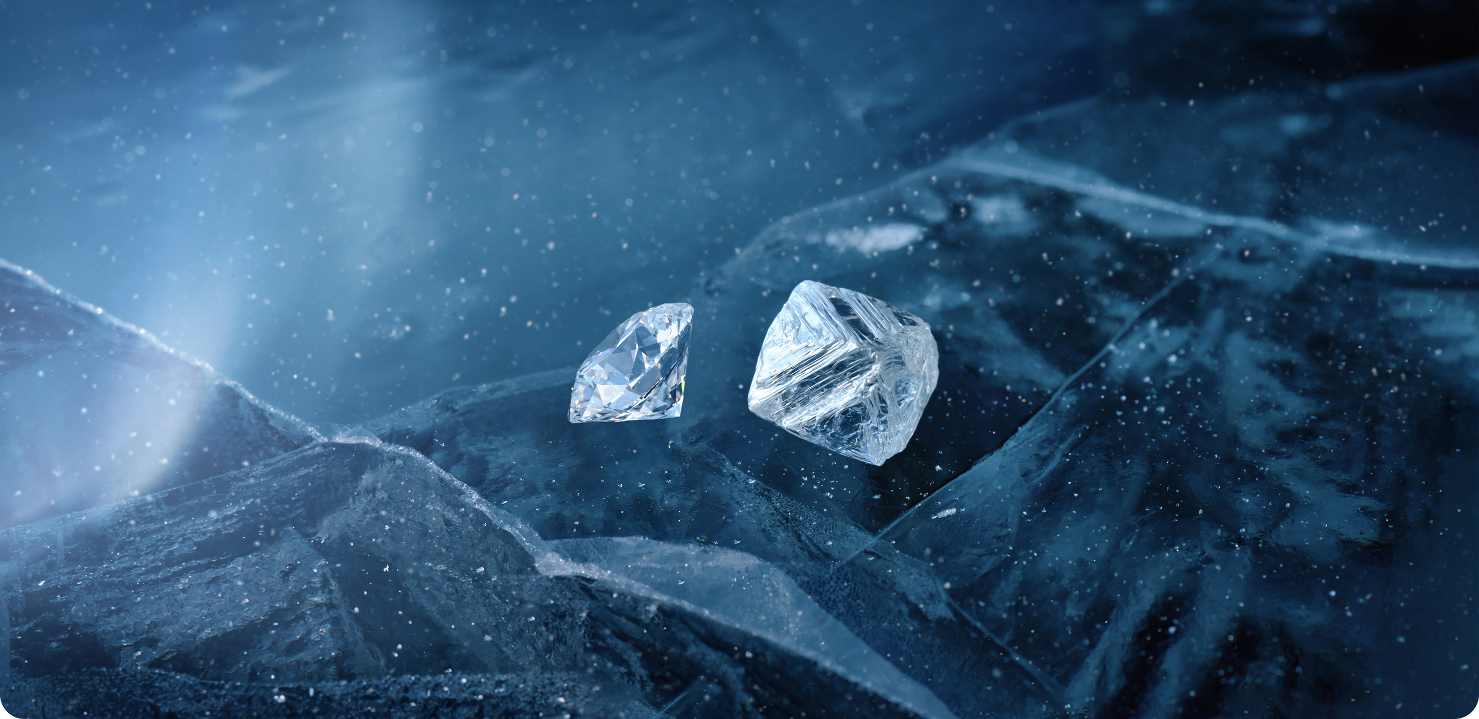 a pair of diamonds on ice