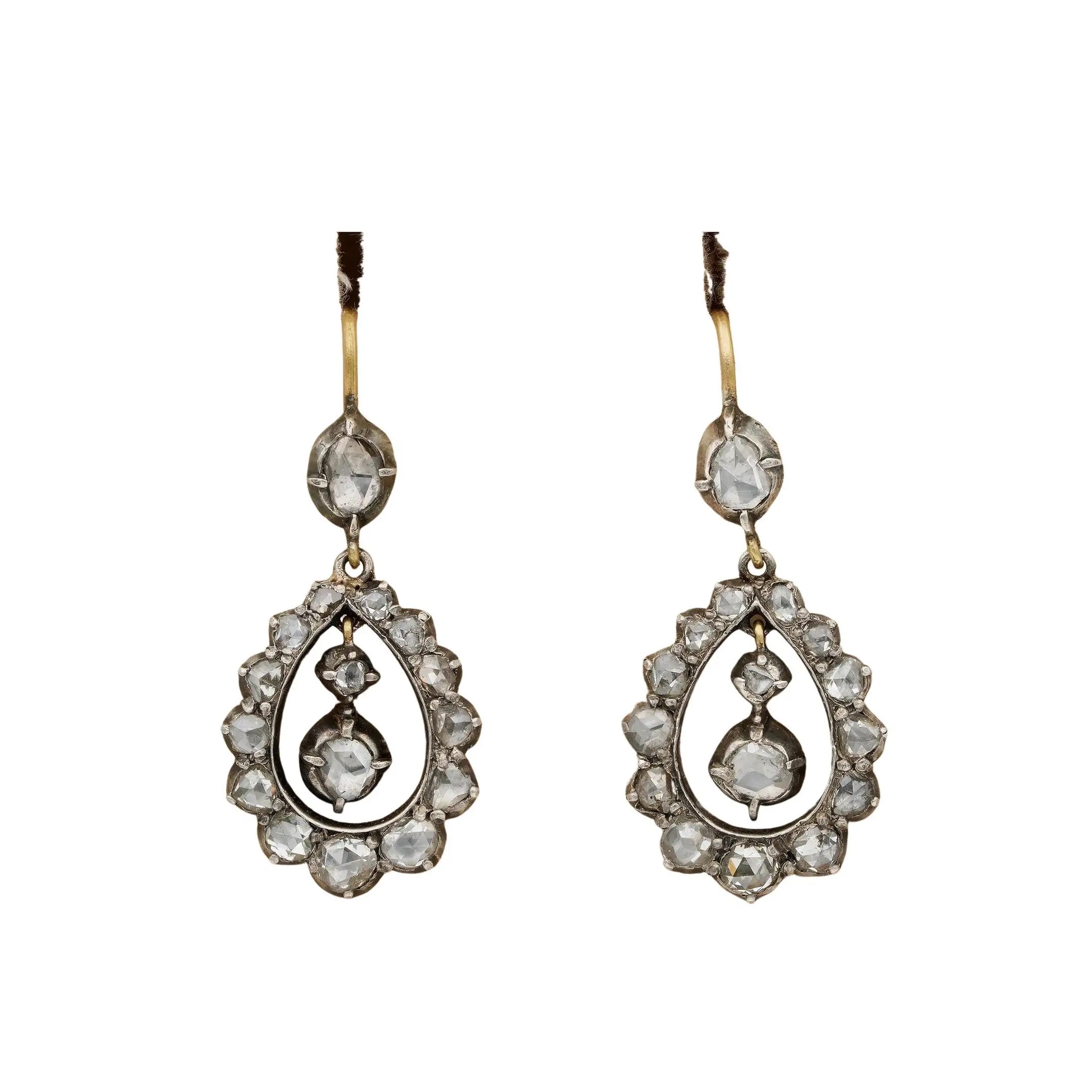 rose cut diamonds: earrings