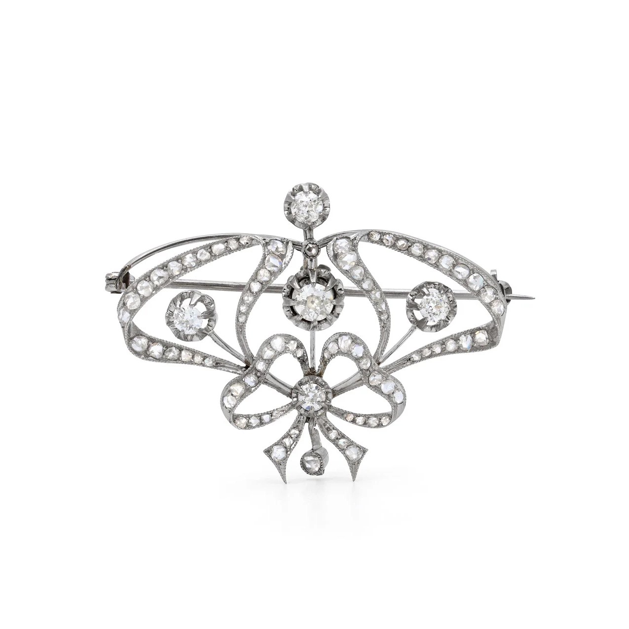 rose cut diamonds: antique brooch