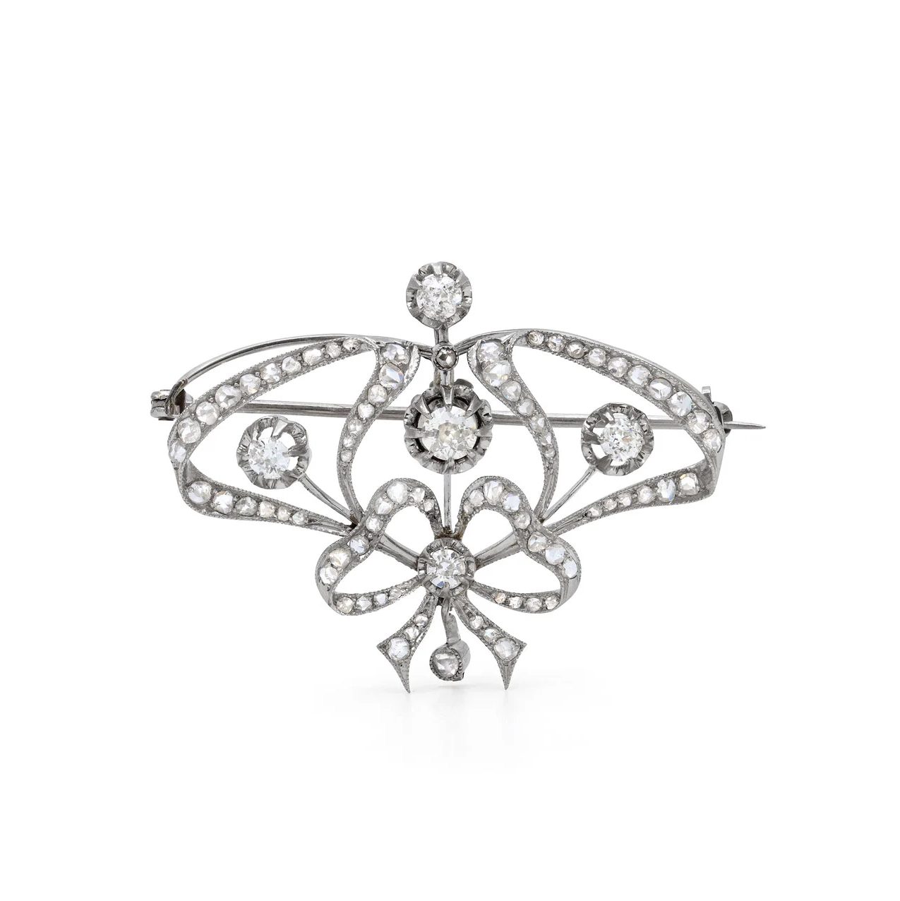 rose cut diamonds: antique brooch