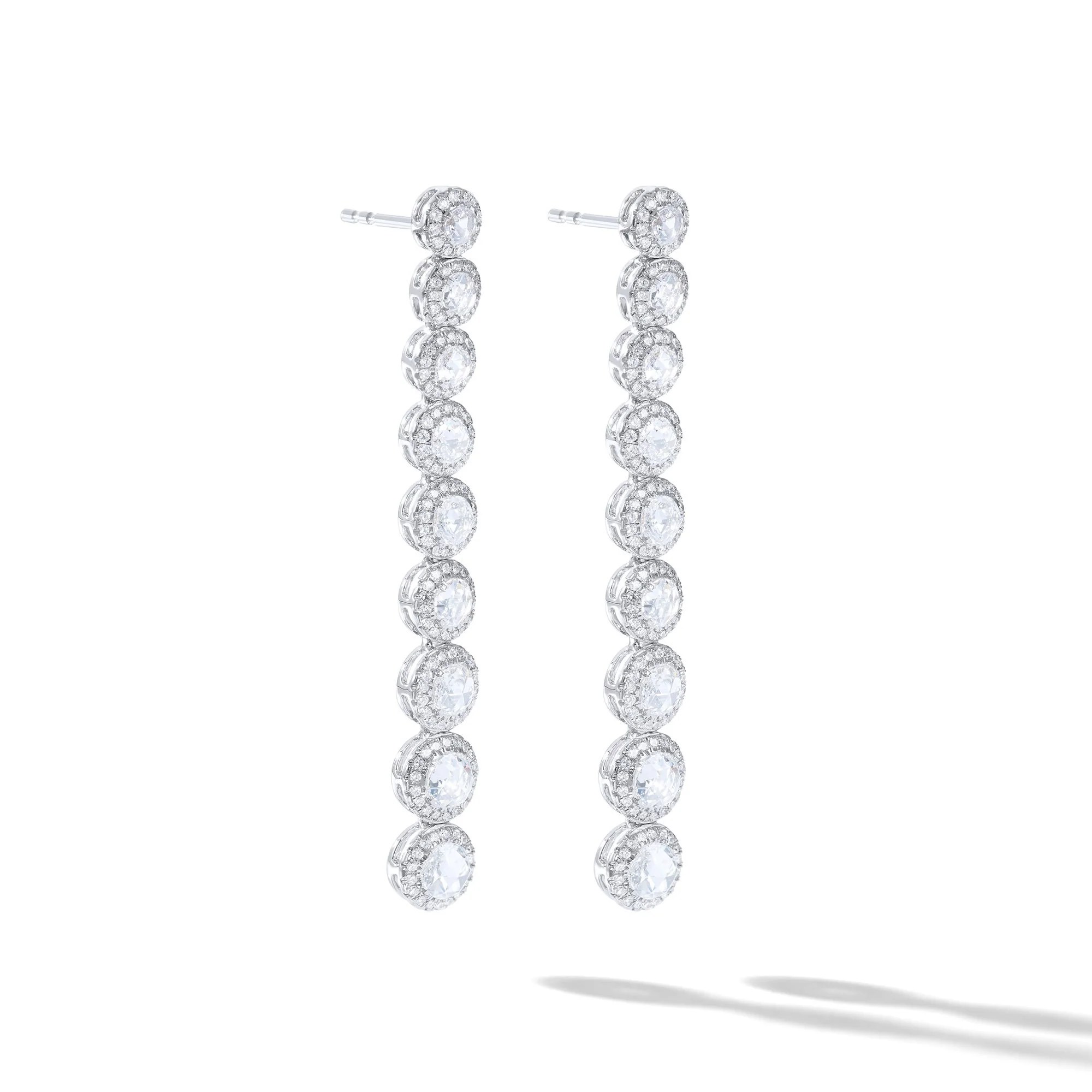 rose cut diamonds: diamond earrings