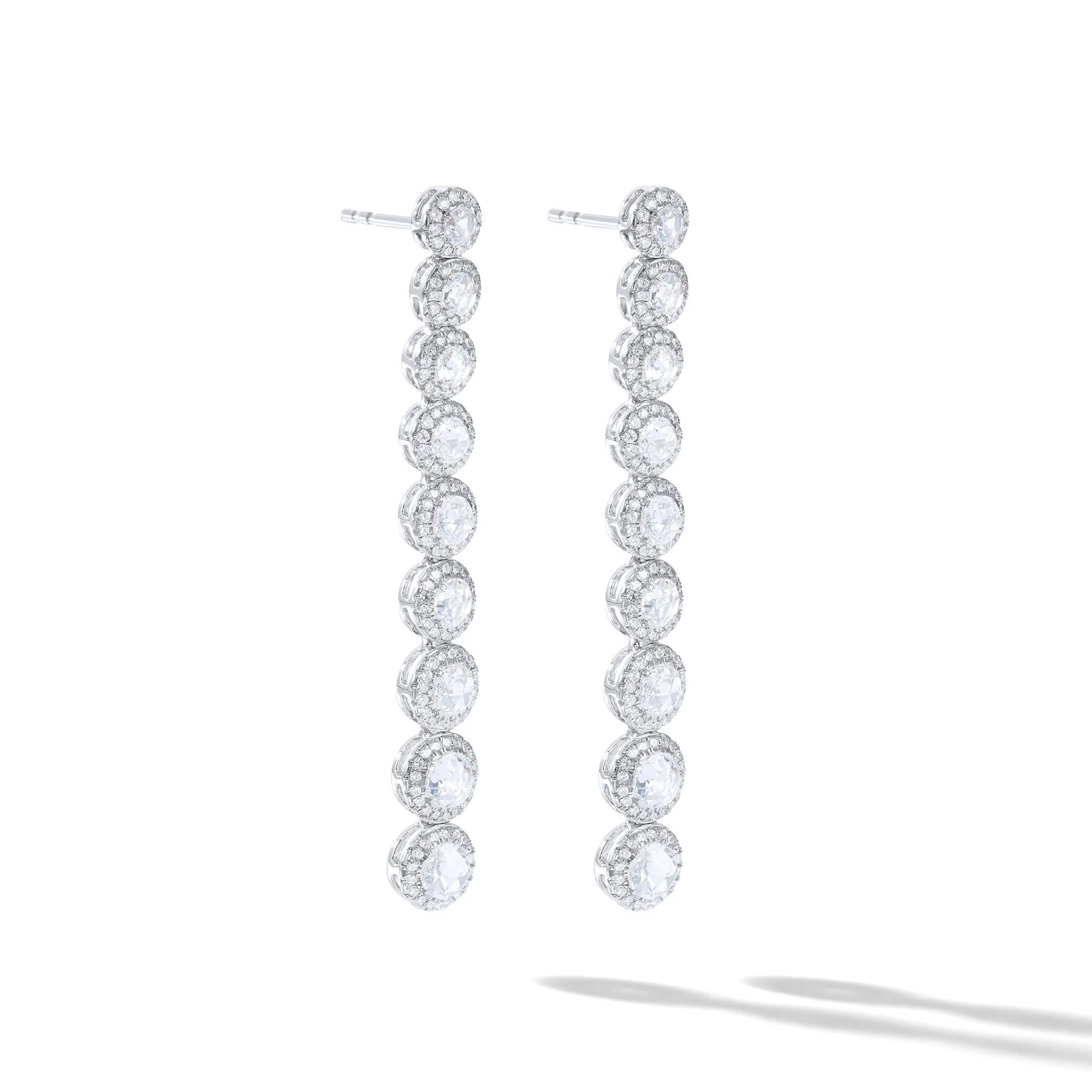 rose cut diamonds: diamond earrings