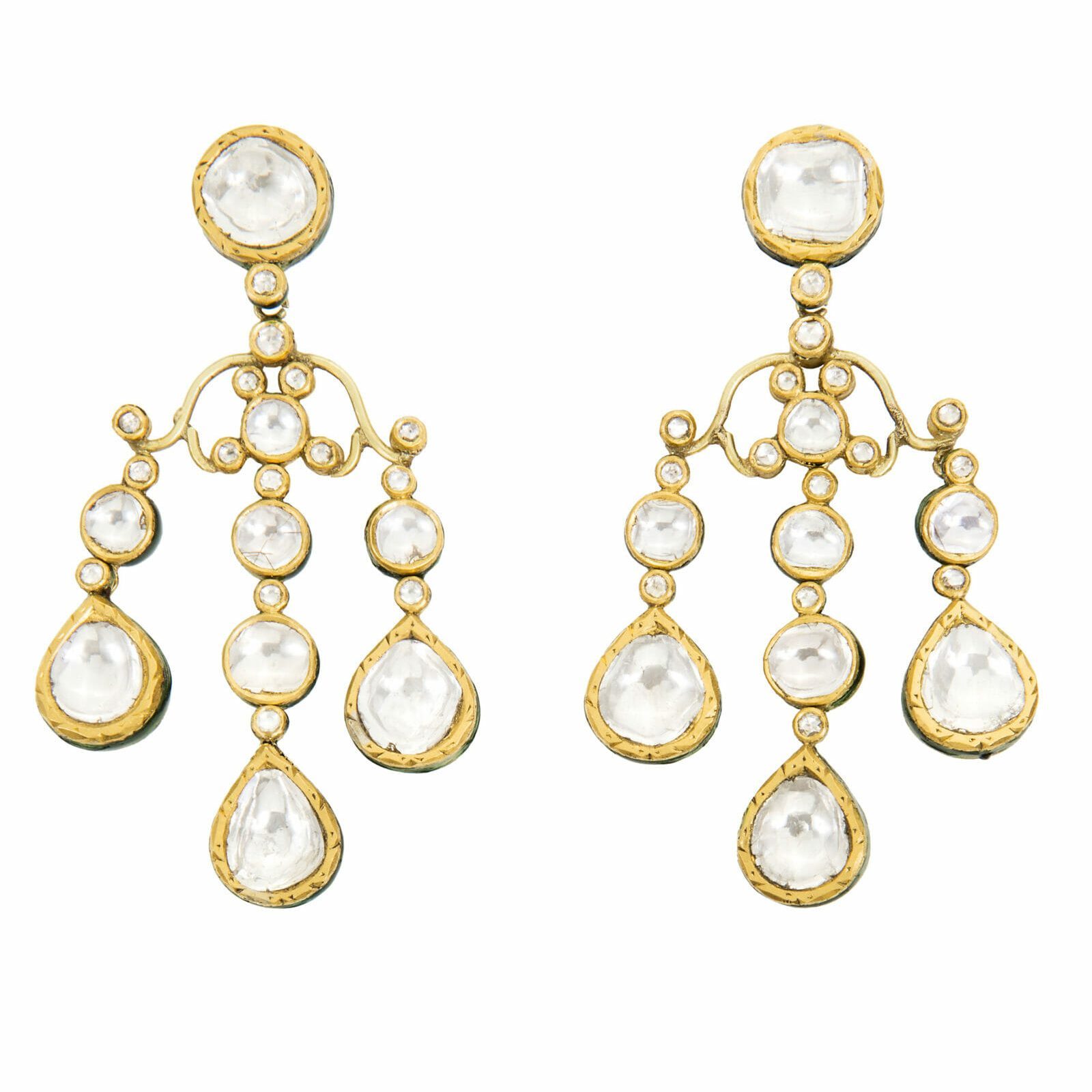 Munni Polki Diamond chandelier Earrings