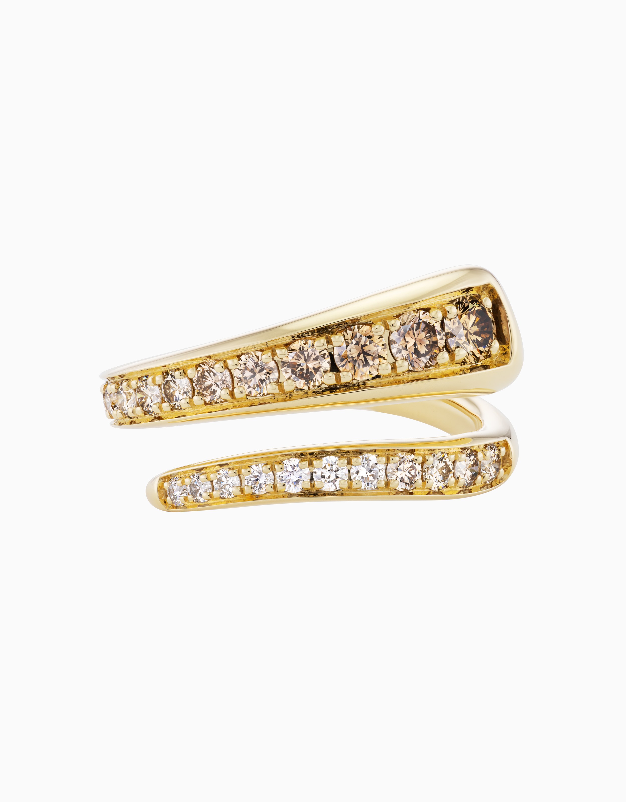 Why Everyone Is Falling for Brown Diamonds 18 wrap ring with brown diamonds