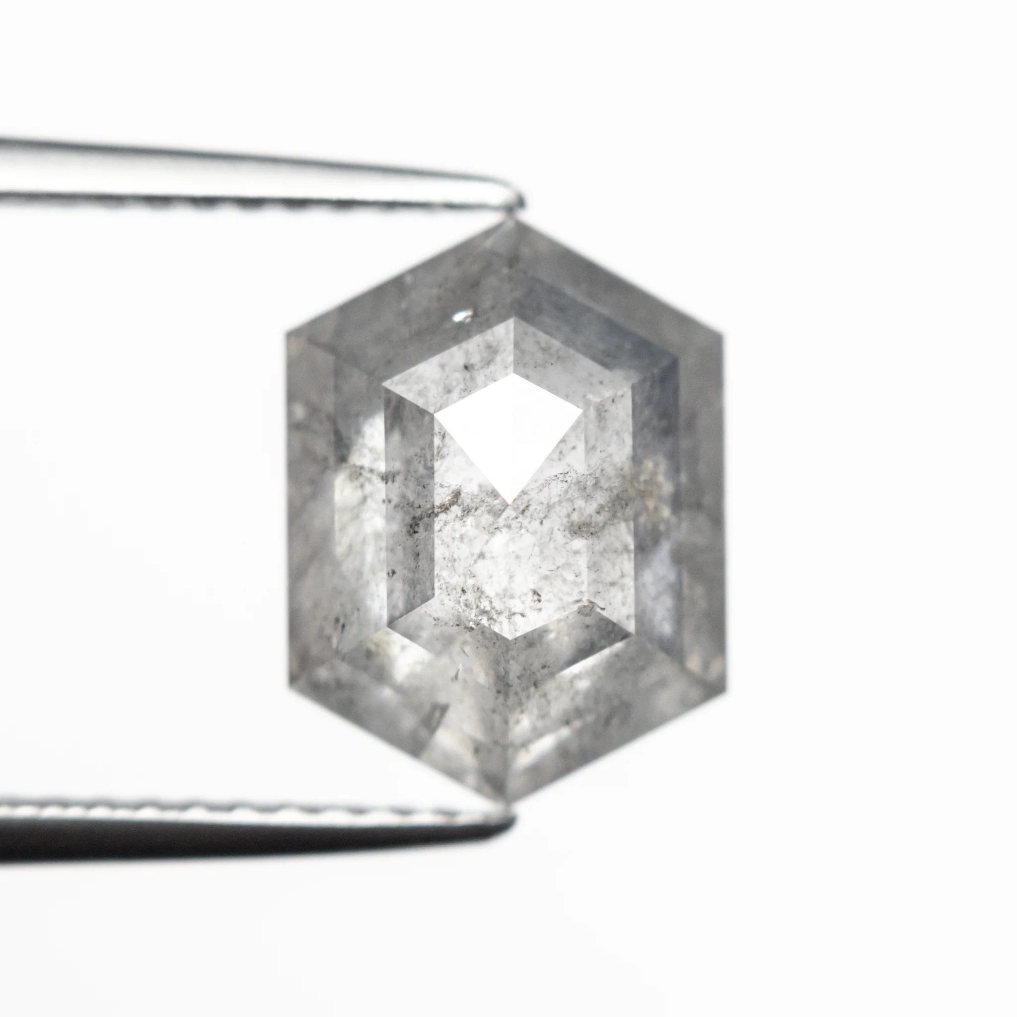 hexagon step cut salt and pepper diamond 