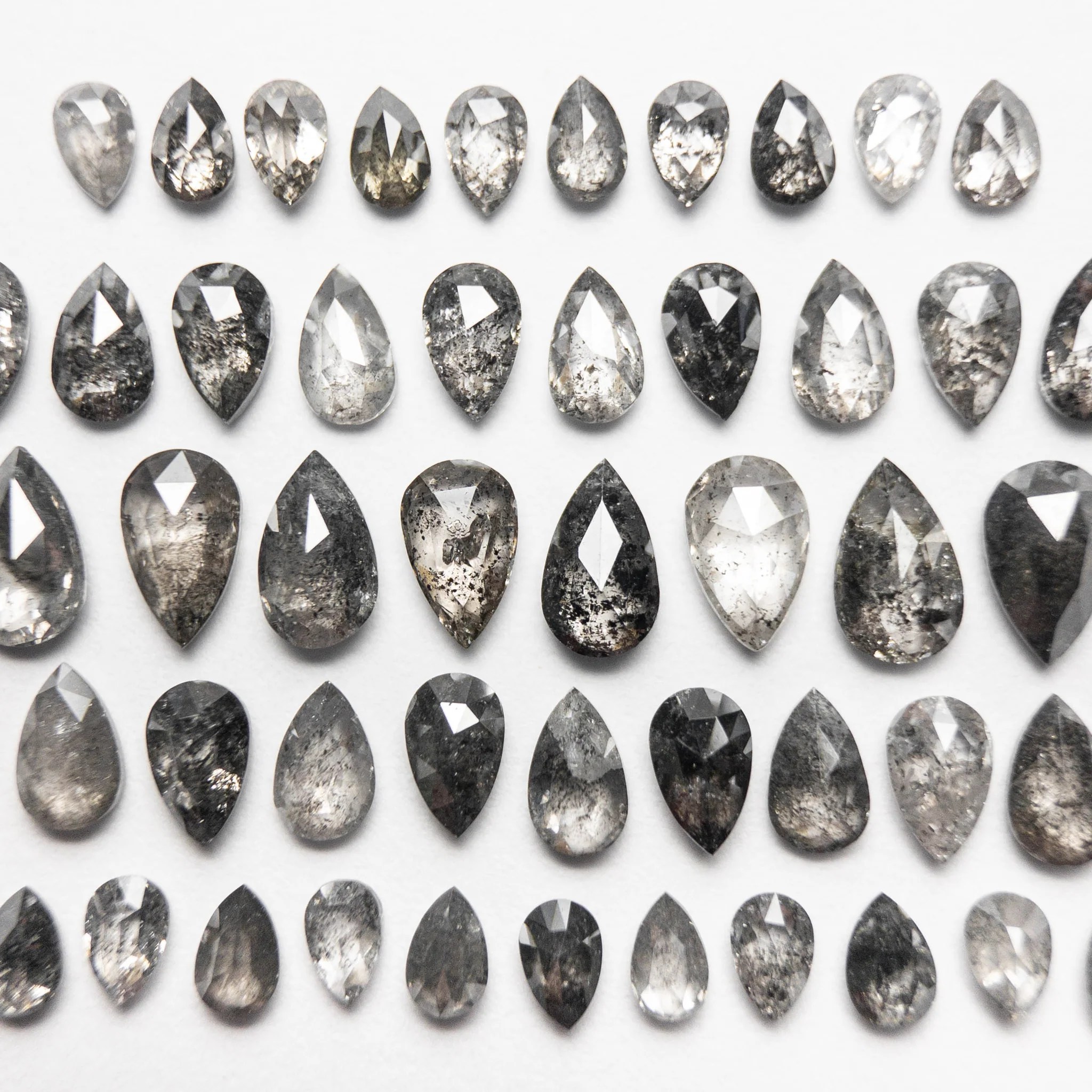salt and pepper rosecut diamonds