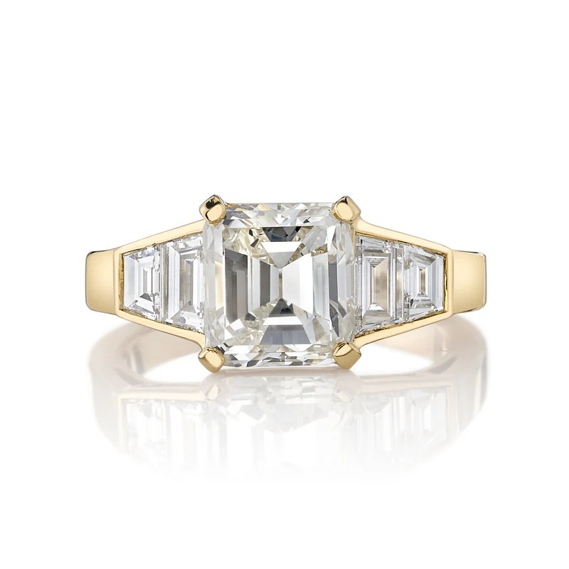 Asscher cut diamond engagement ring