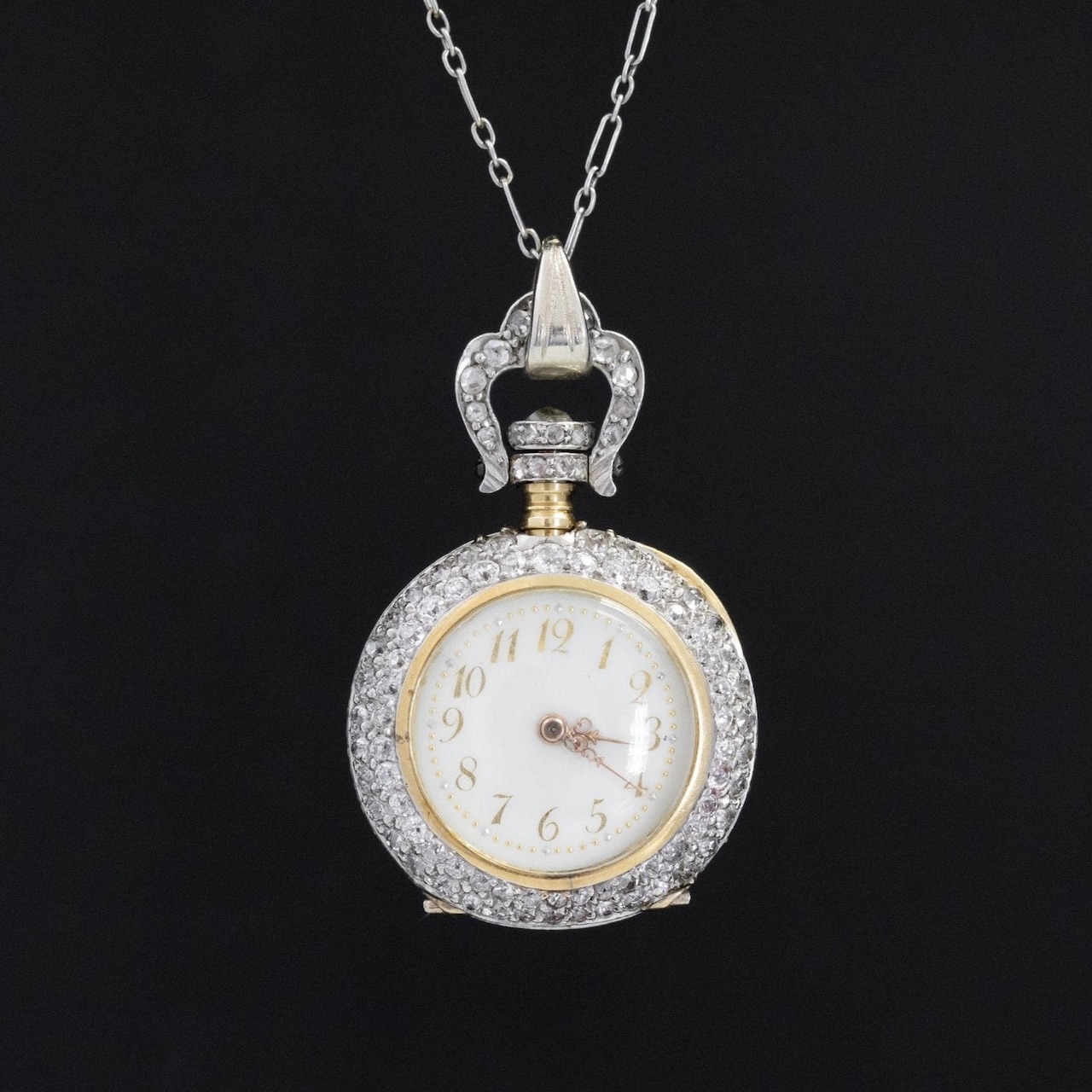 diamond watch necklace