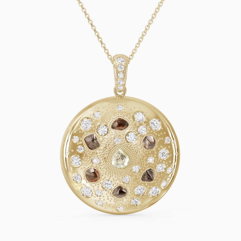 The De Beers Talisman Collection is Filled With Diamond Power Pieces 7 De Beers created a gold and diamond Anniversary Talisman Locket