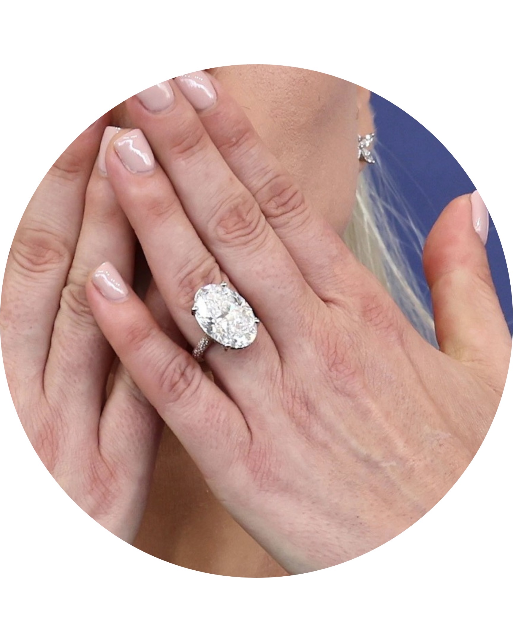 Lady Gaga's Oval Shaped Diamond Engagement Ring on the Venice Film Festival Red Carpet