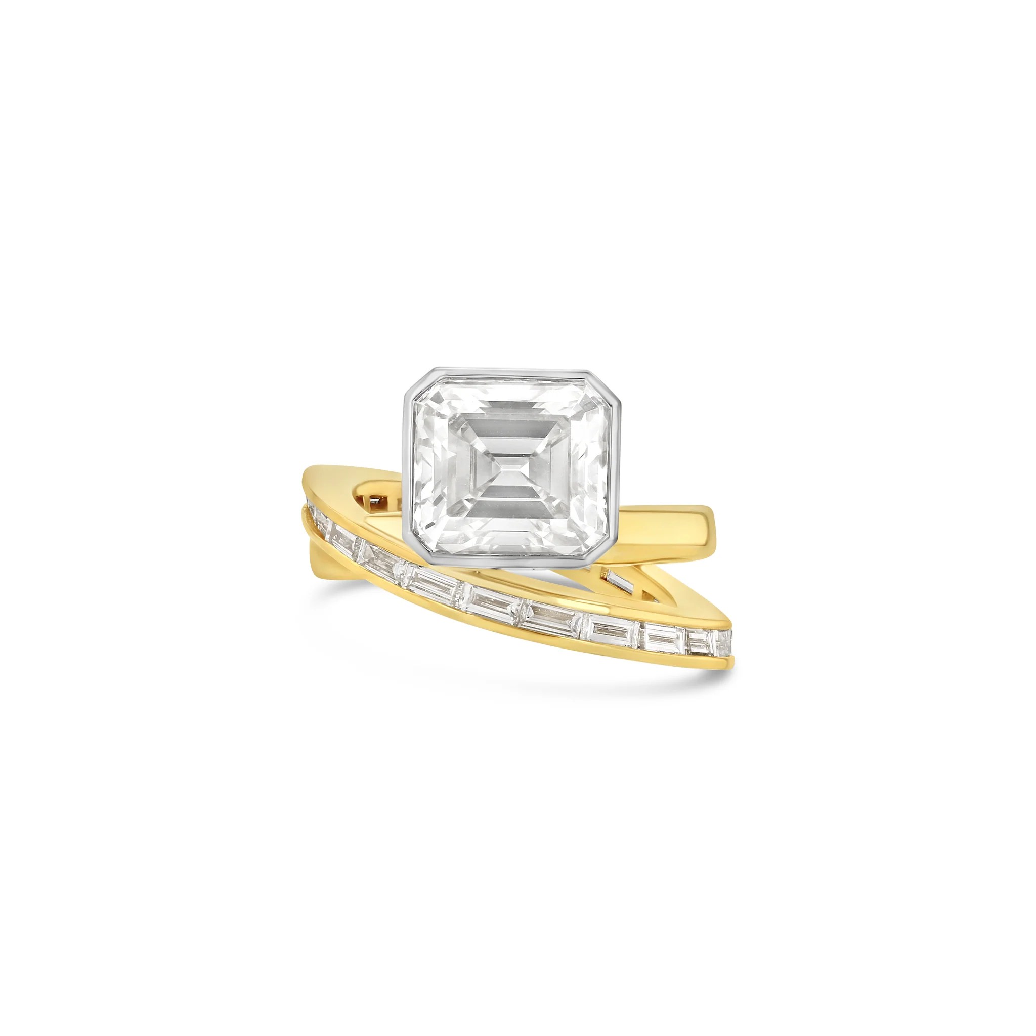 Asscher cut diamond engagement ring
