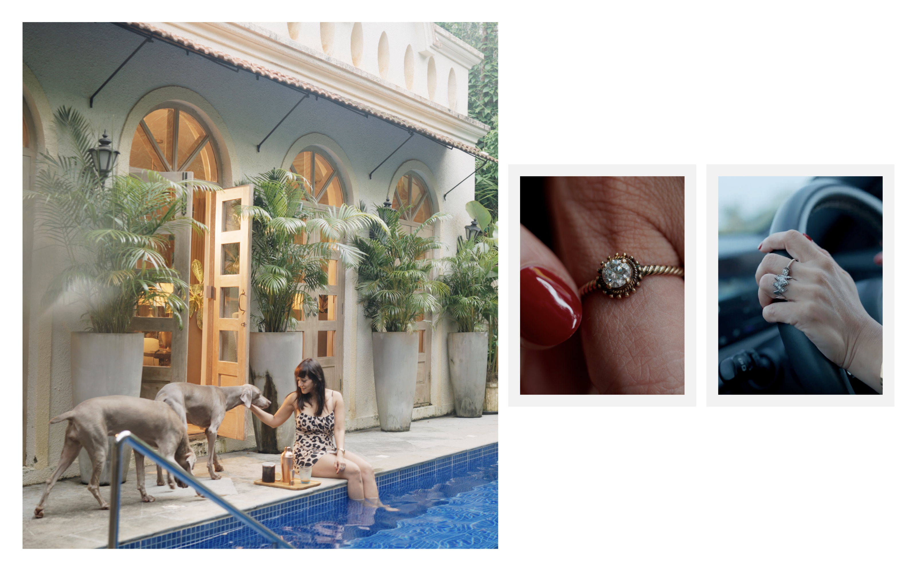 Vandana Verma’s round and zigzag pattern natural diamond rings.