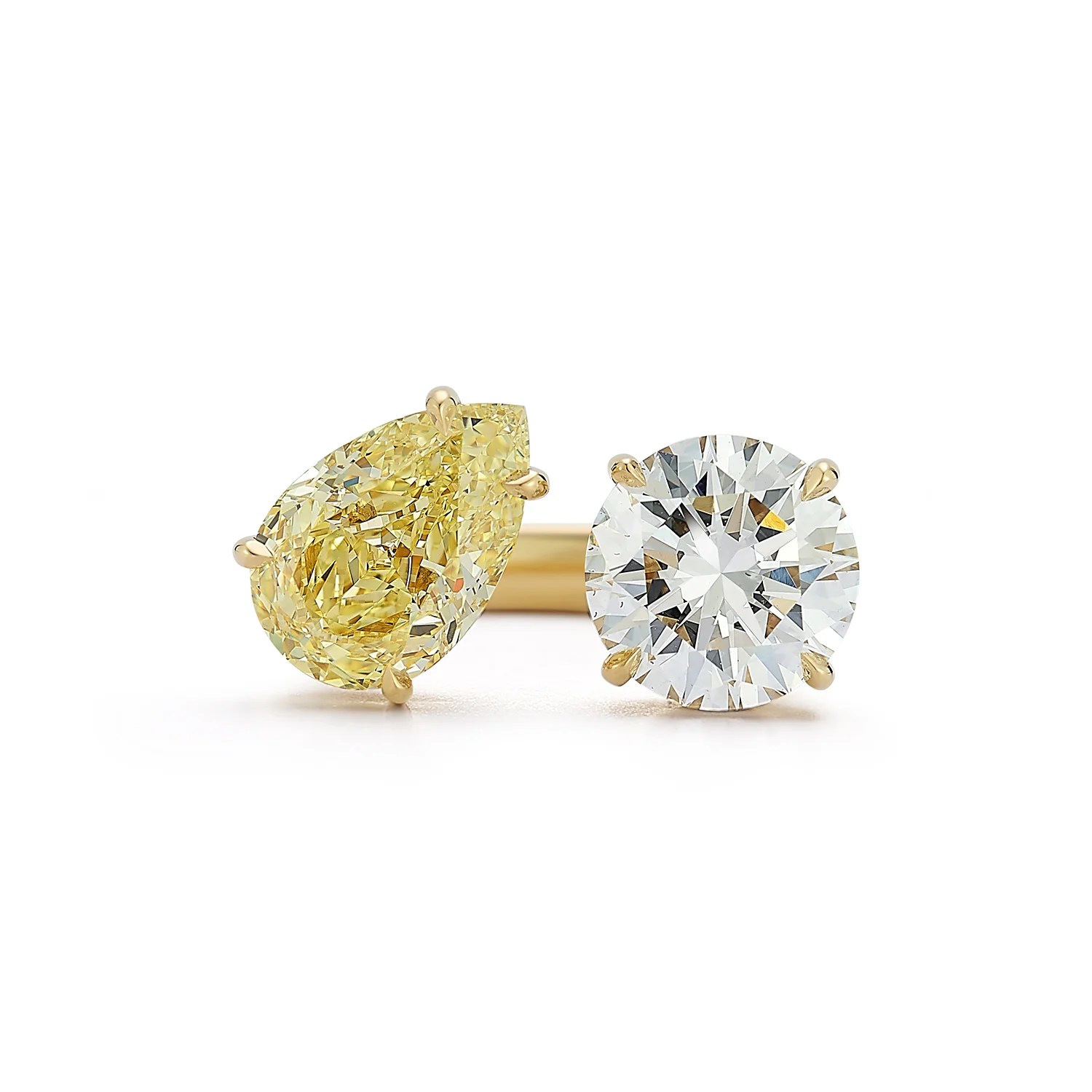 engagement ring settings: toi et moi or two stone ring