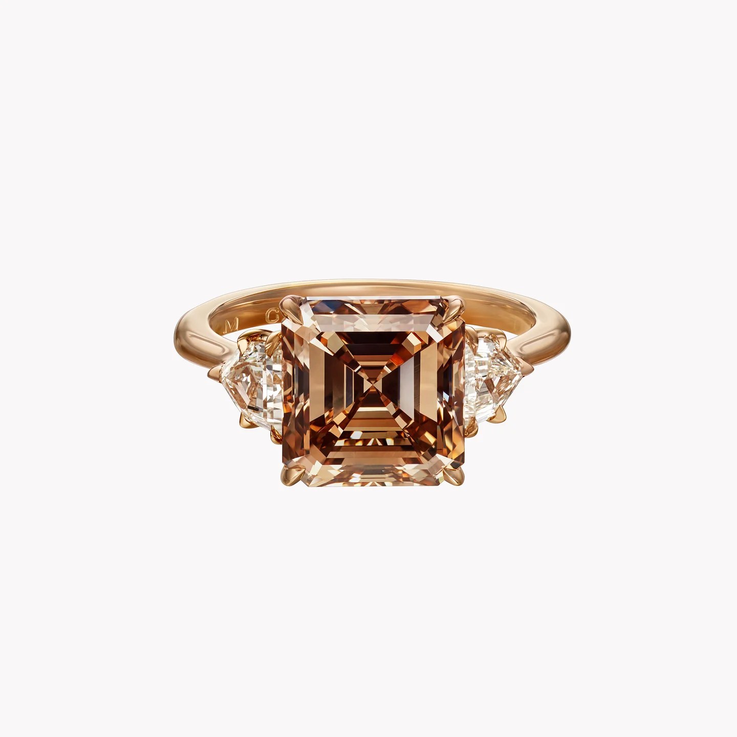 Asscher cut diamond engagement ring