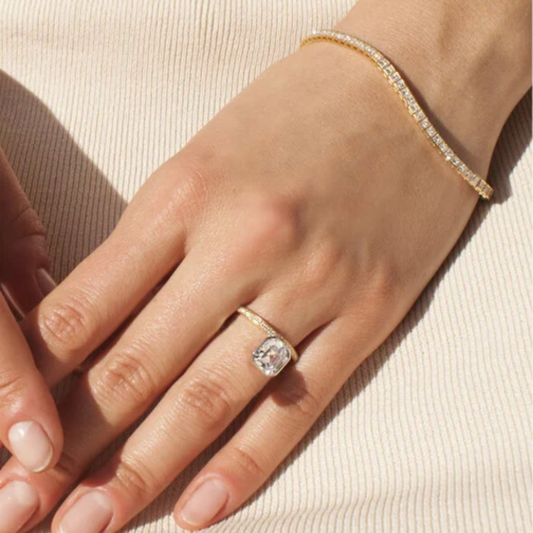 asscher cut diamond engagement ring