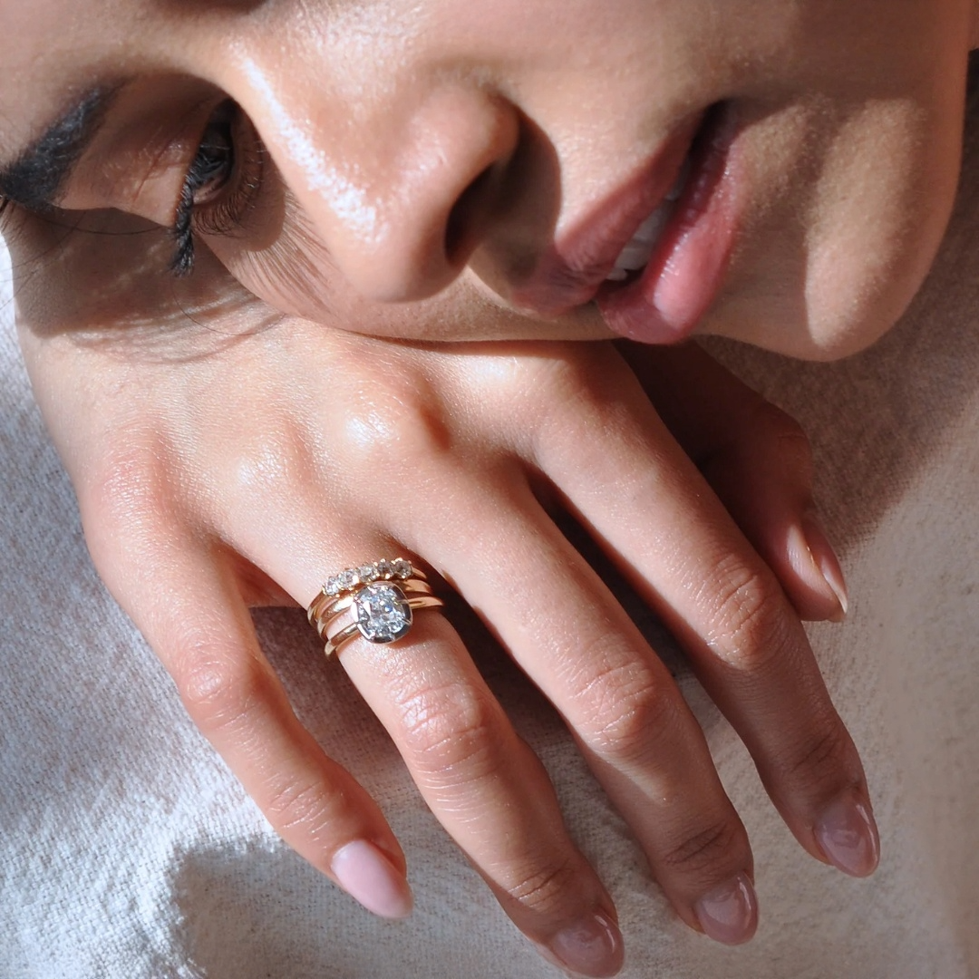 cushion cut diamond ring