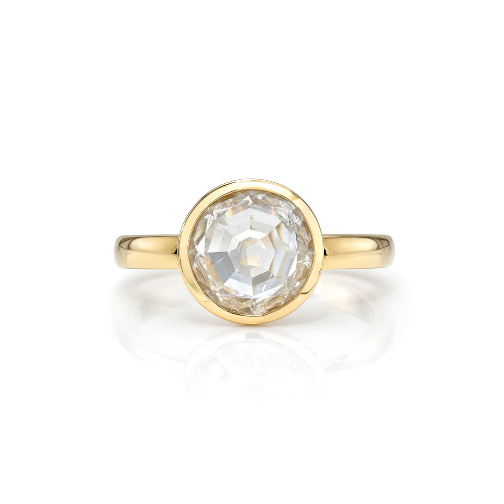 Why the Rose Cut Diamond Ring Is Still In Full Bloom 6 solitaire rose cut diamond ring on gold band