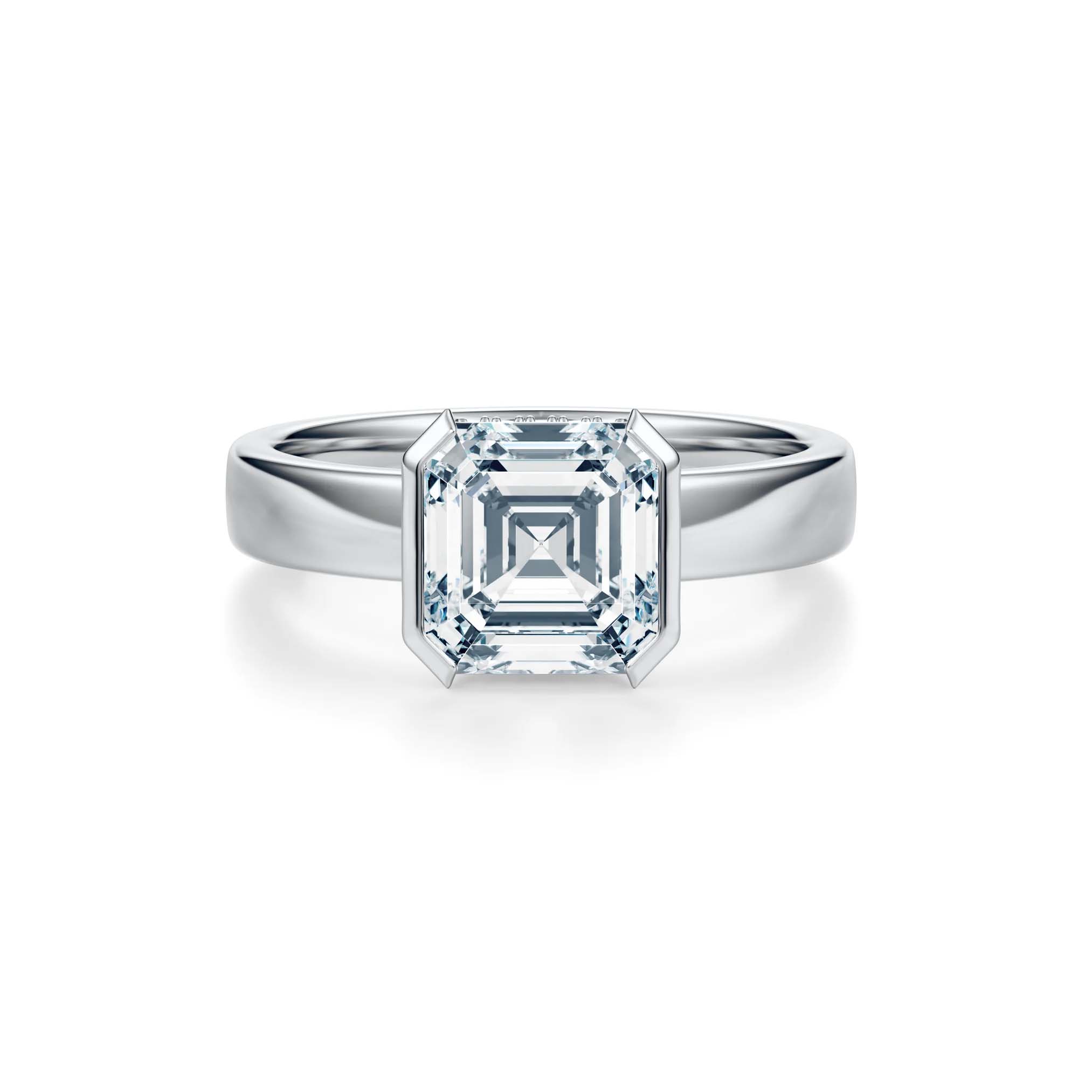 Asscher cut diamond engagement ring
