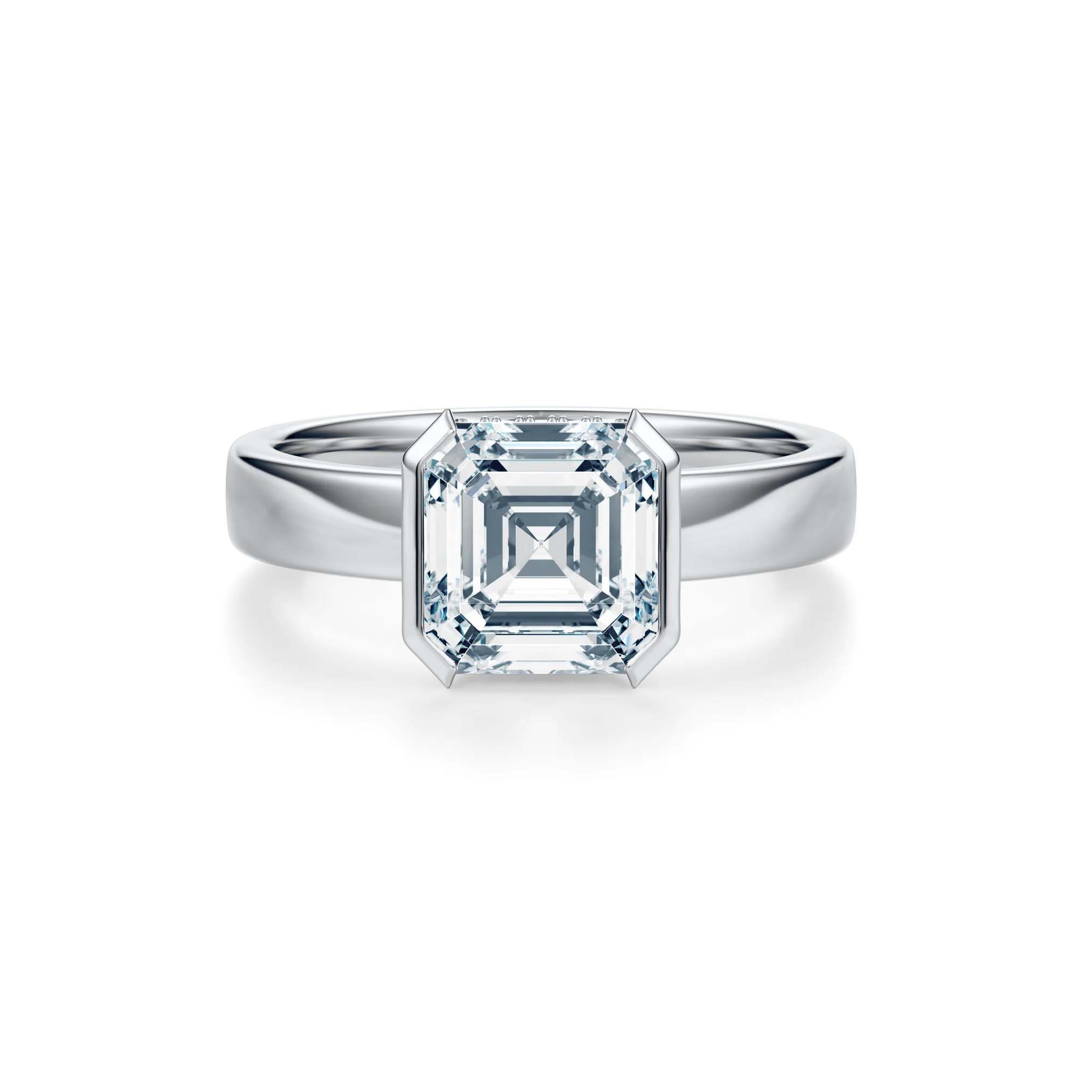 Asscher cut diamond engagement ring