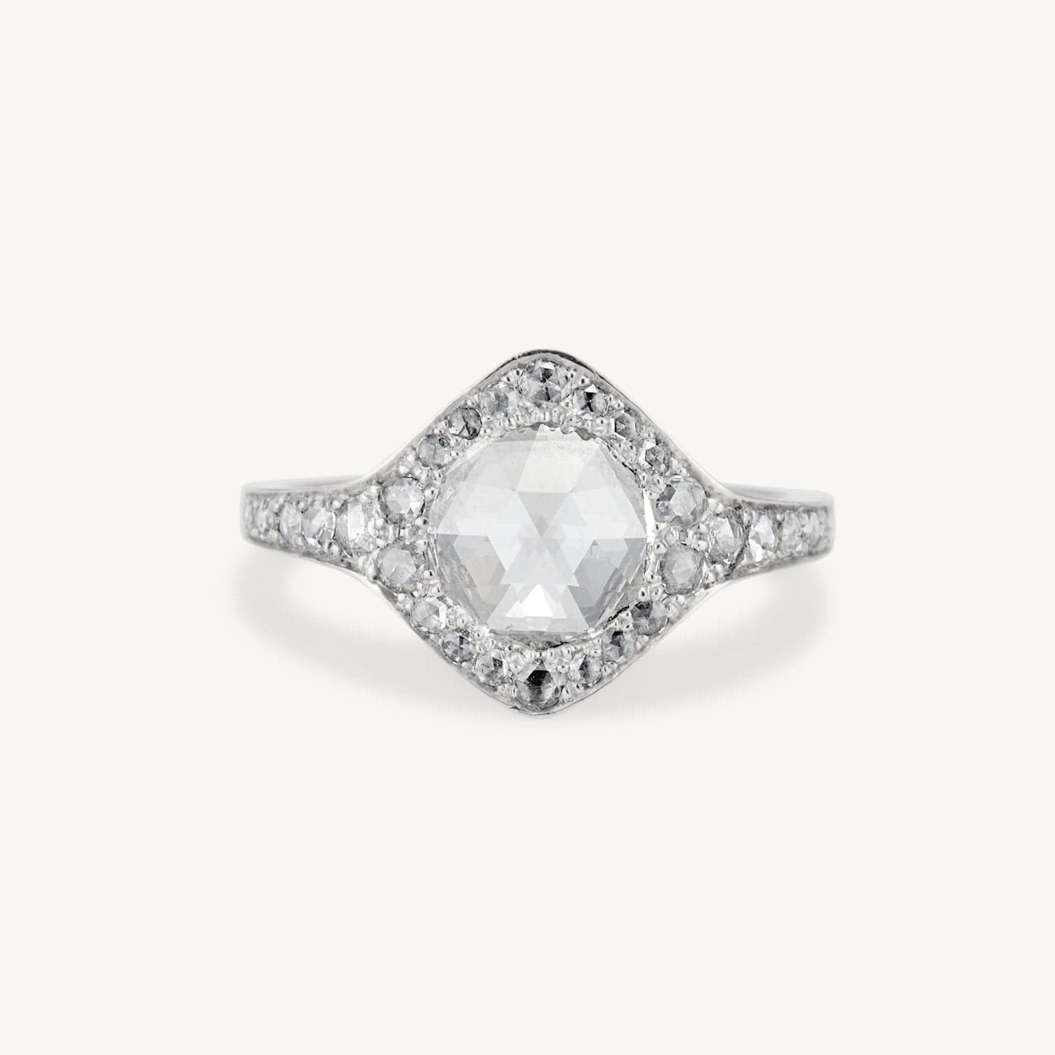 Why the Rose Cut Diamond Ring Is Still In Full Bloom 10 rose cut diamond ring with halo
