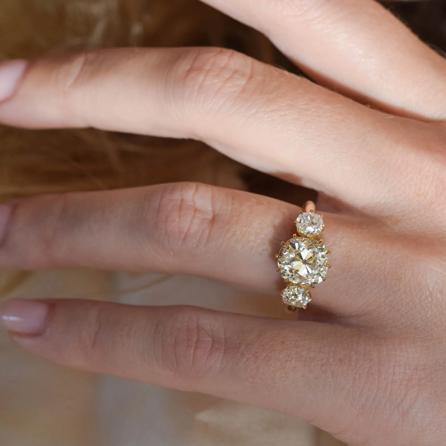 cushion cut diamond ring