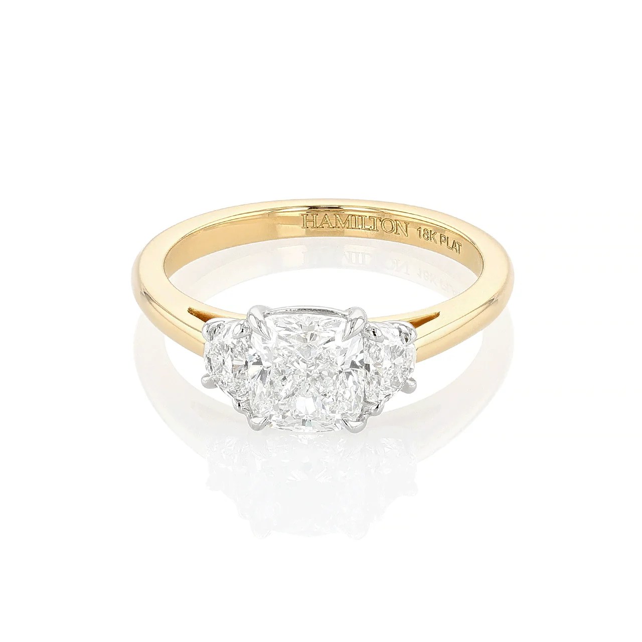 cushion cut diamond ring