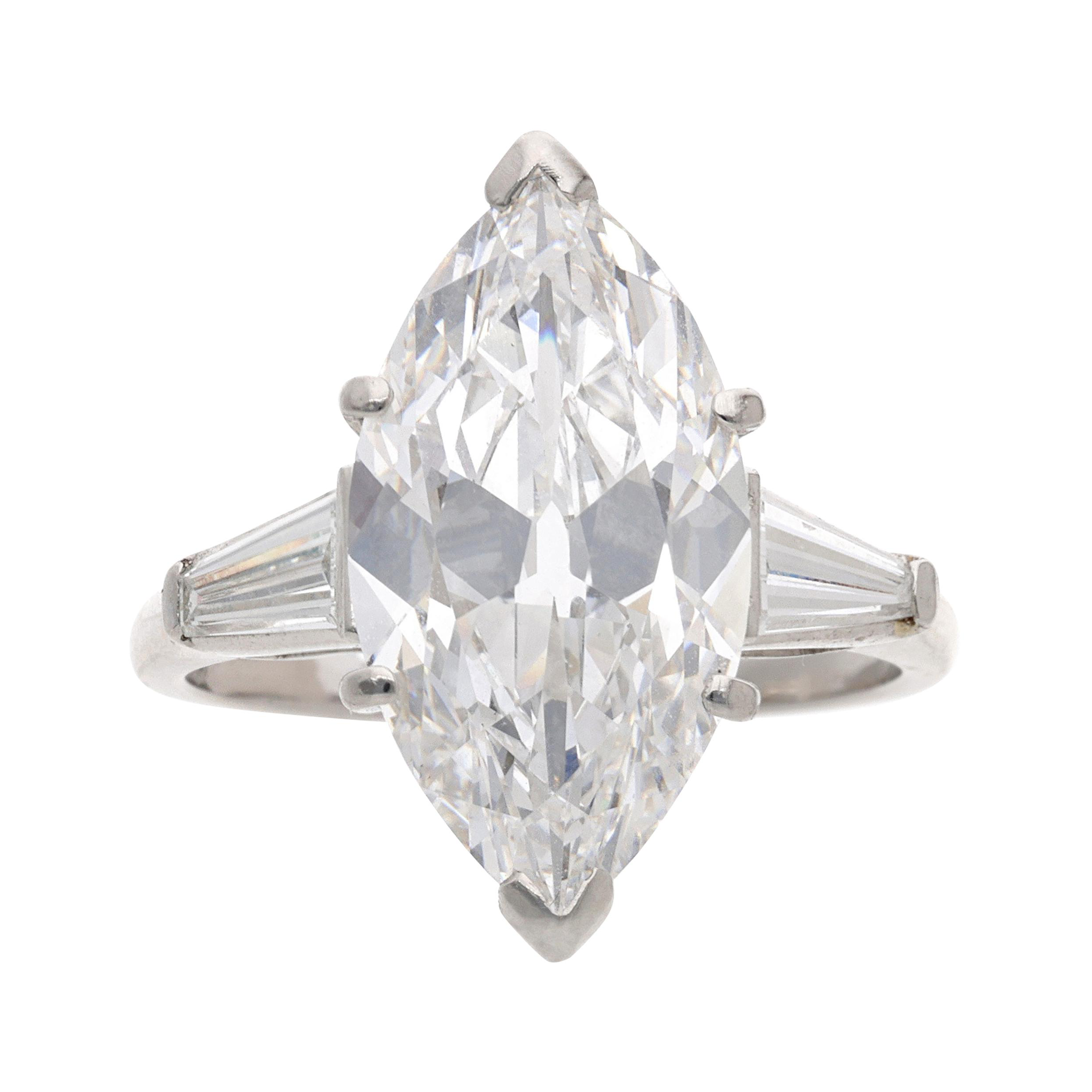ring auction: marquise diamond engagement ring