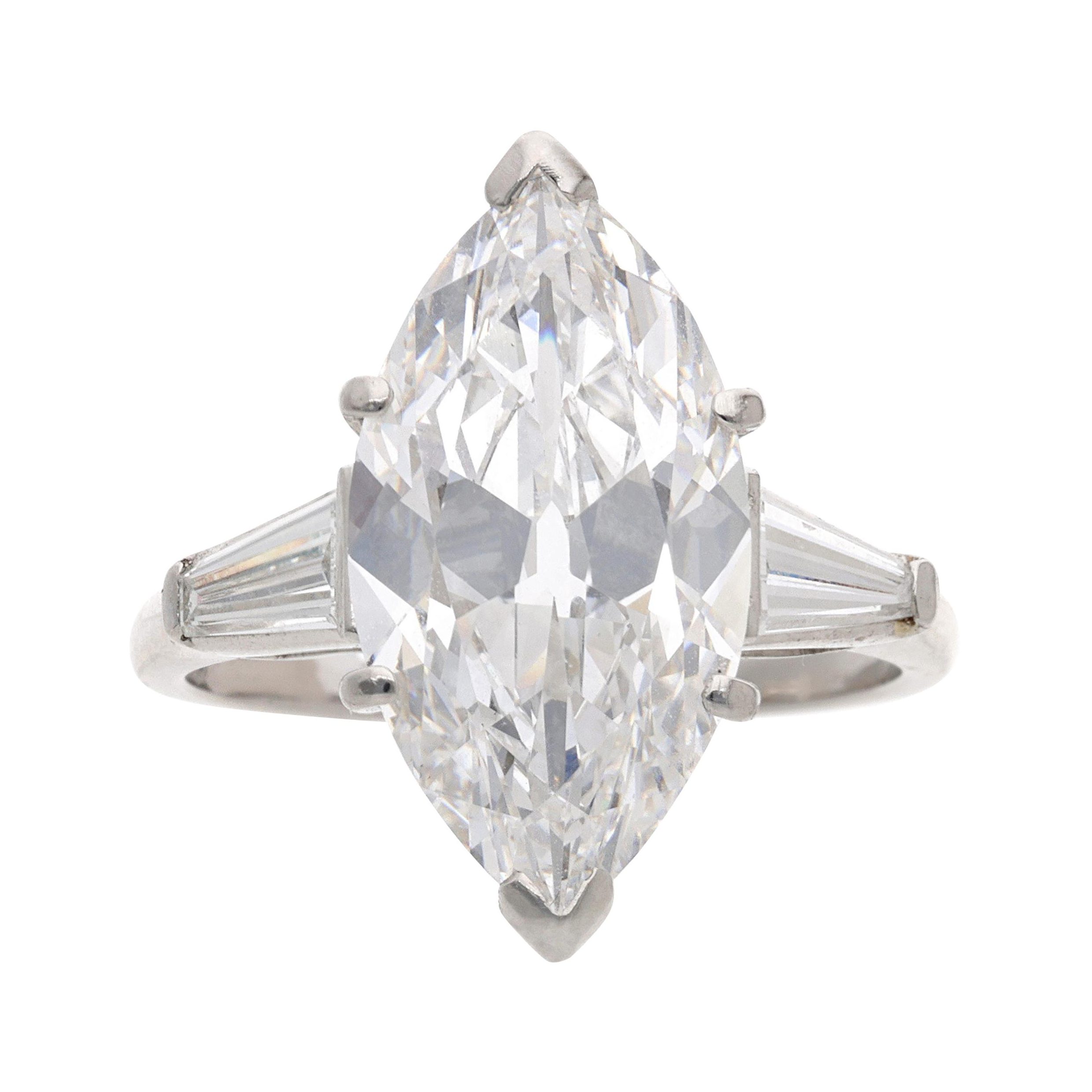 ring auction: marquise diamond engagement ring Jewelry Auction