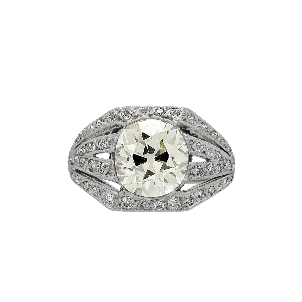 old mine cut diamond ring