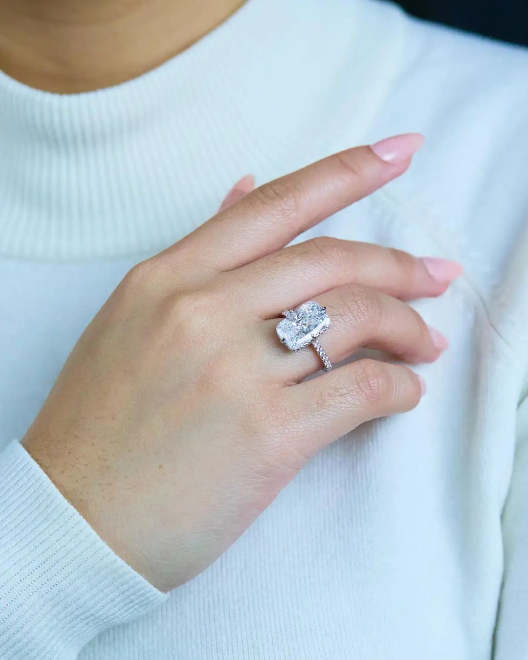 elongated cushion cut ring