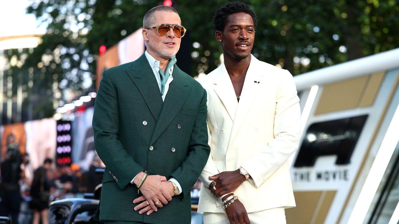 F1 Actor Damson Idris Has Diamonds In His DNA and His New Jewelry Line Proves It 17 Brad Pitt and Damson Idris attend the Premiere of F1 The Movie. Brad Pitt wearing the DIDRIS Wide Ring.