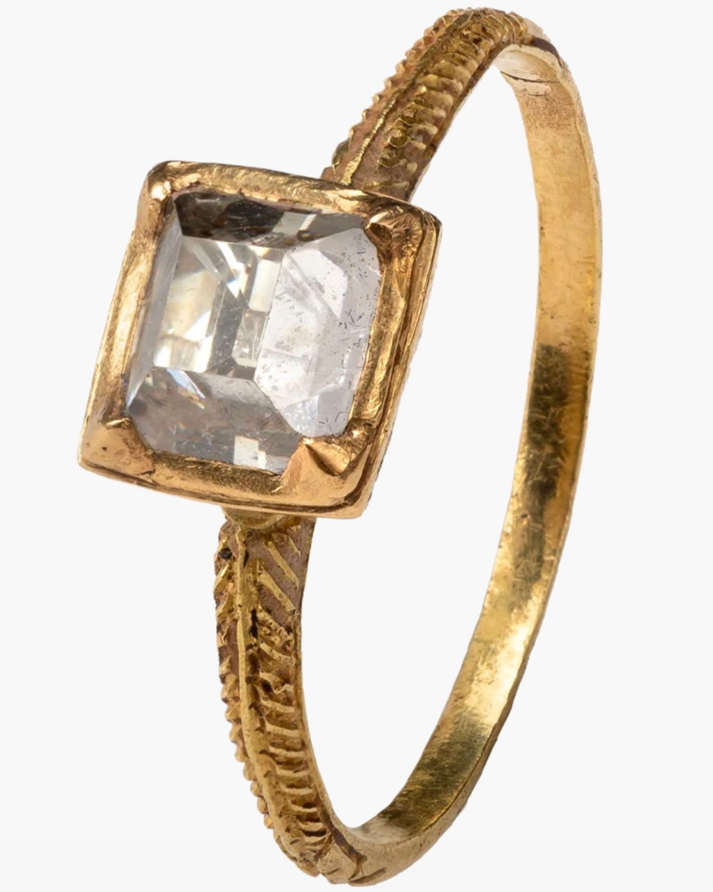 table cut diamond ring