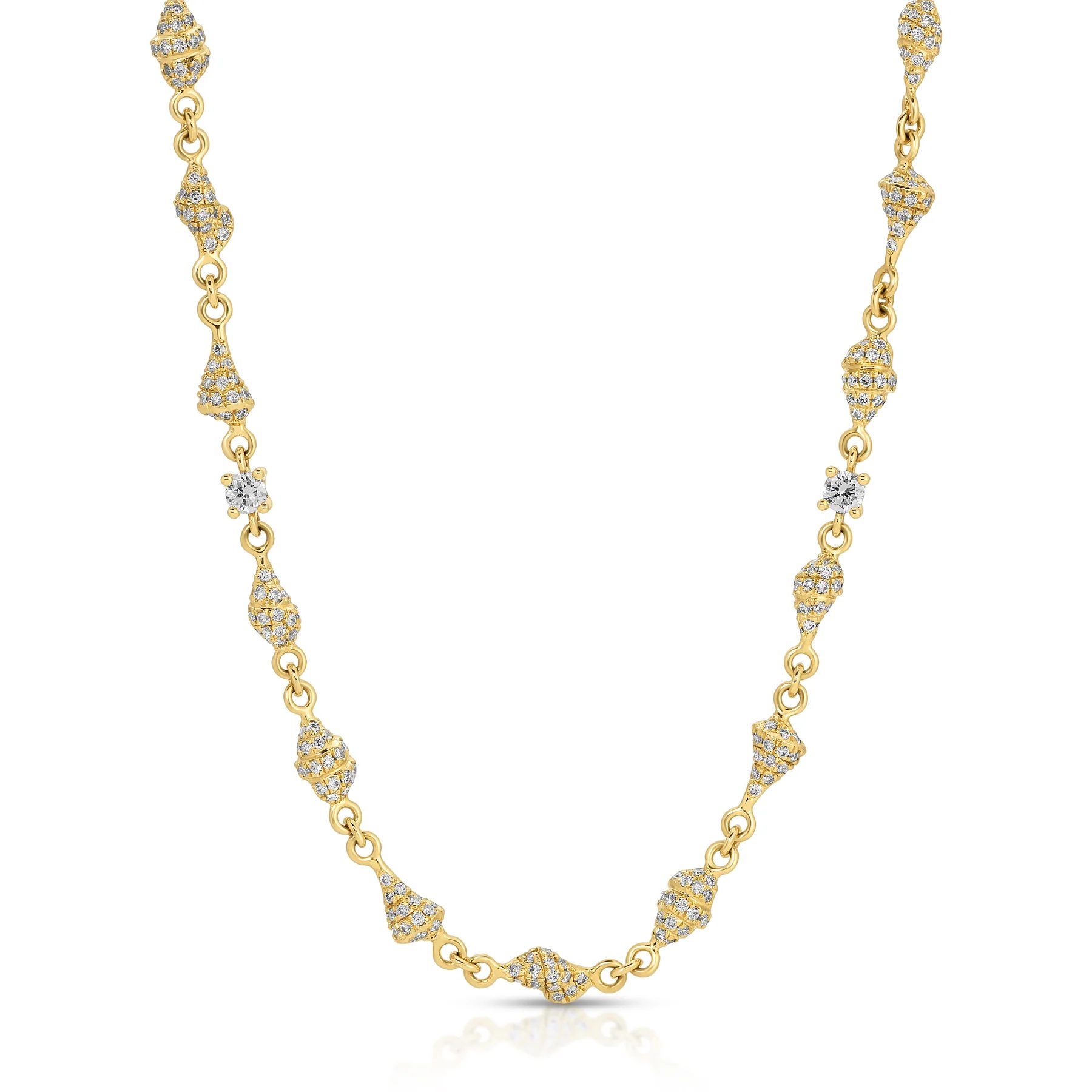 shell jewelry: diamond shell necklace