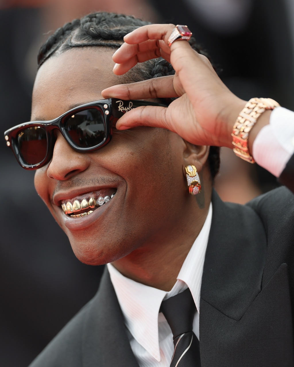 A$AP Rocky wearing diamond pinky rings for men mens pinky rings