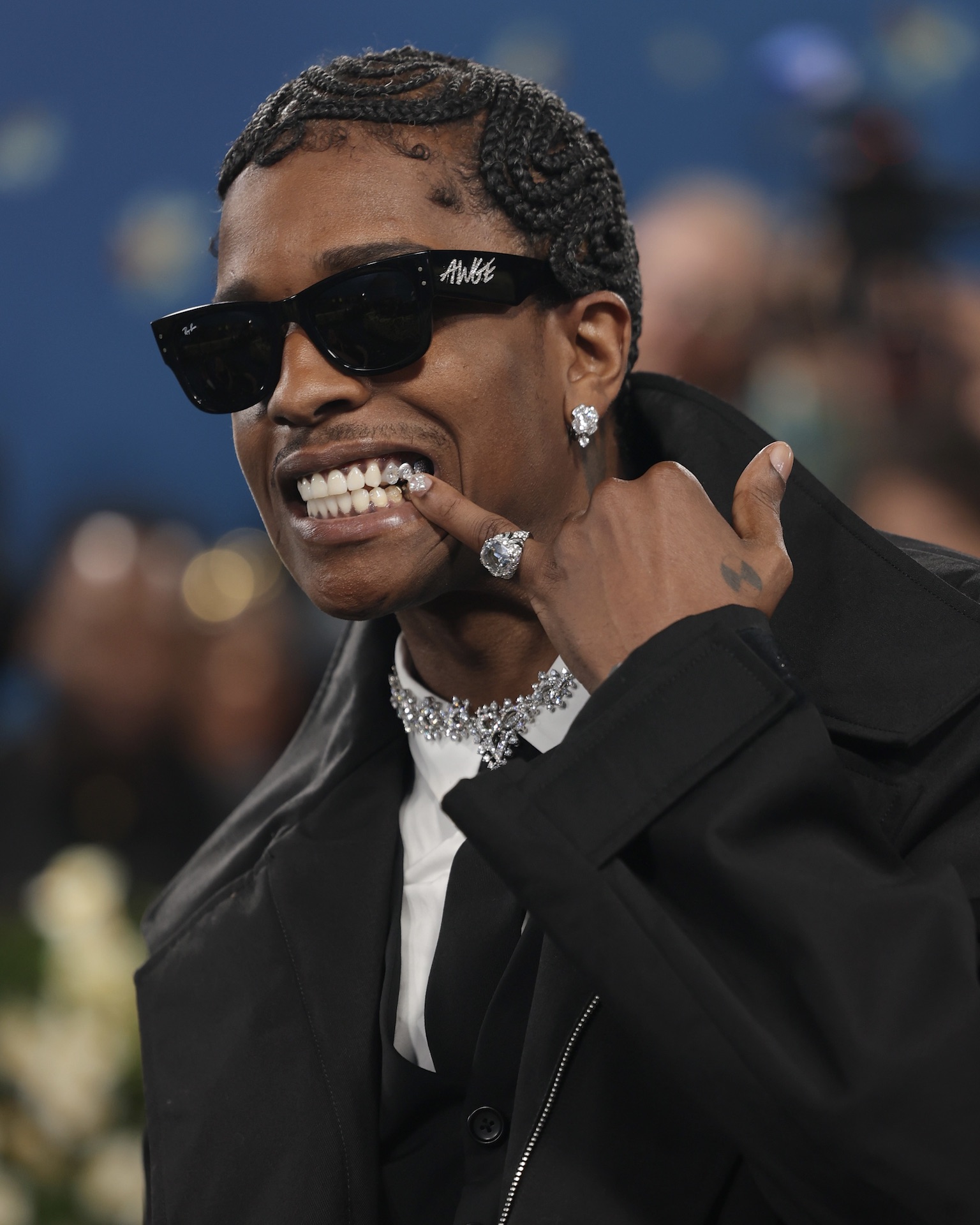 A$AP Rocky wearing diamond pinky rings for men mens pinky rings
