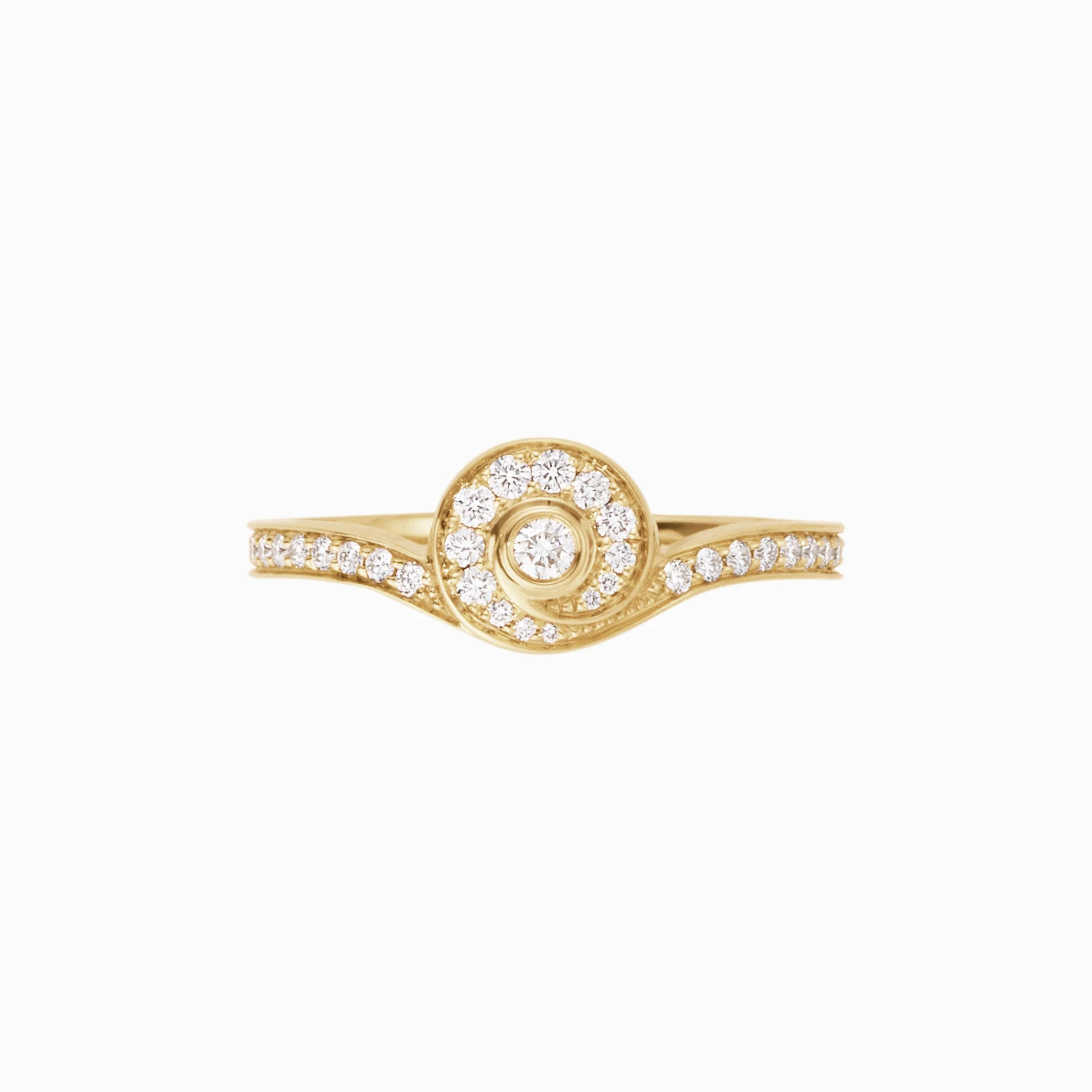 shell jewelry: diamond shell ring